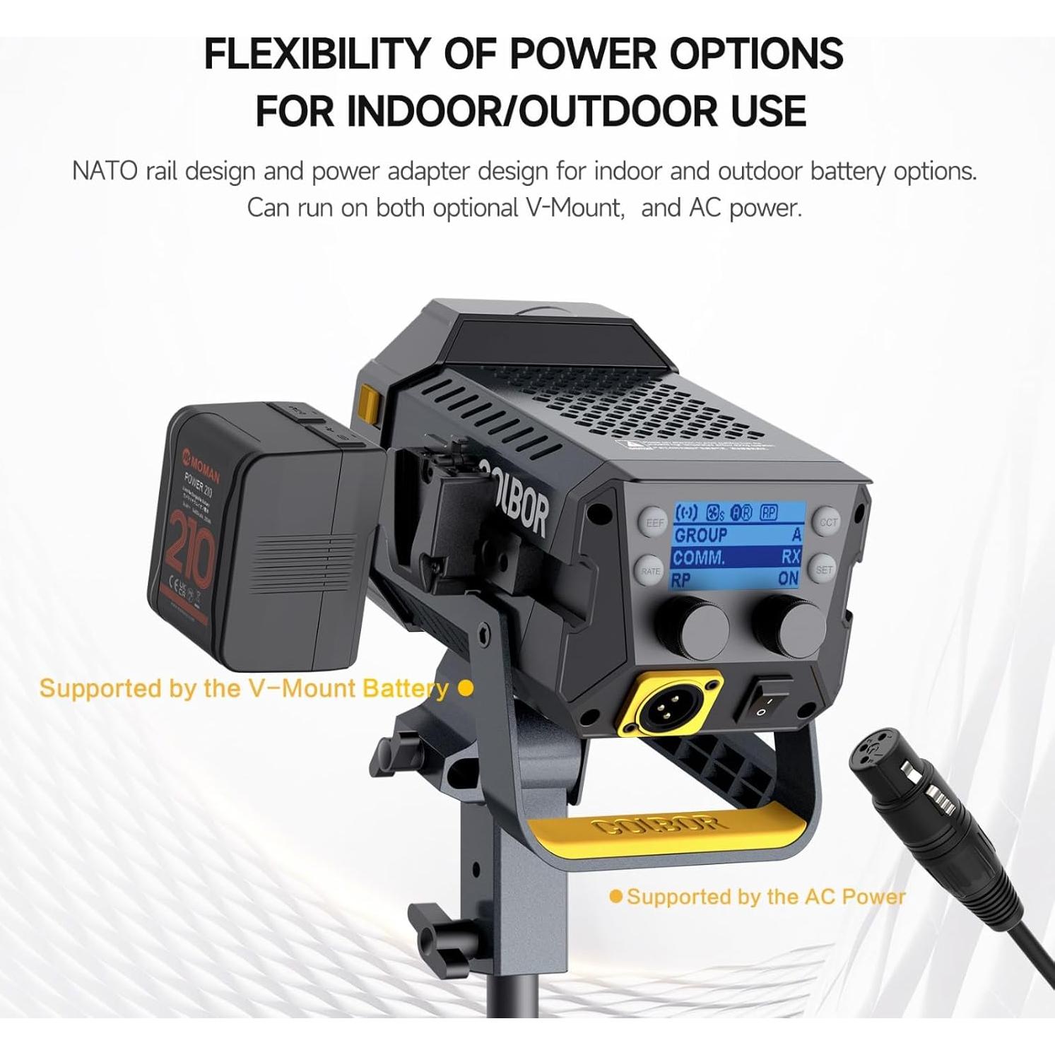 Luz LED RGB Colbor CL220R 220W 2700K-6500K con Montaje Bowens