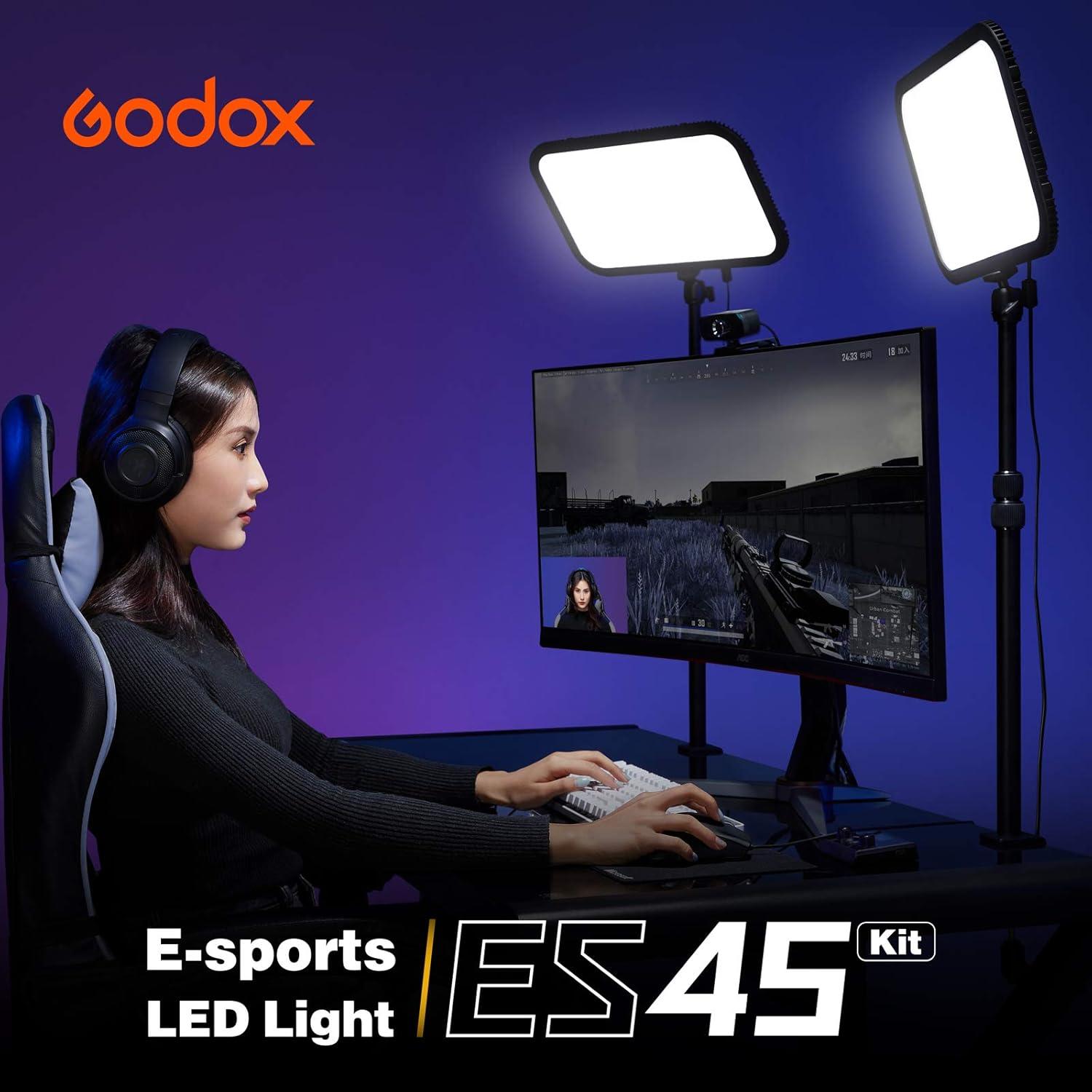 Godox ES45 Luz LED para Video con Soporte Extensible 2800-6500K