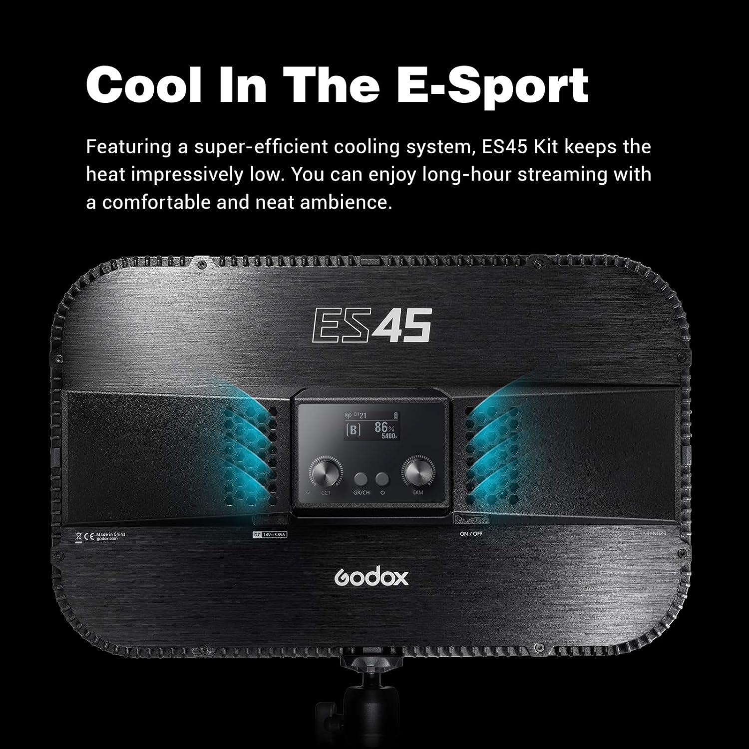 Godox ES45 Luz LED para Video con Soporte Extensible 2800-6500K