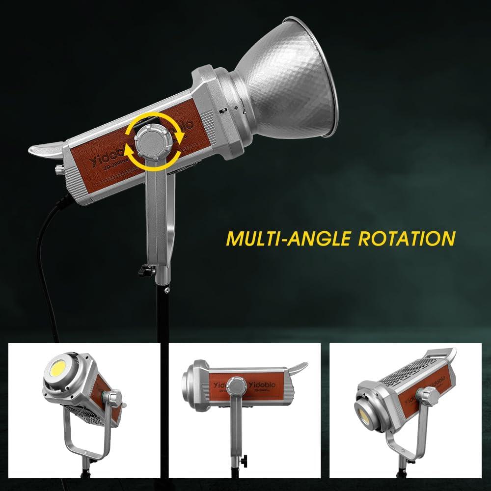 Video Light Studio Light 200W Output Bowens Mount Point-Source LED Video Light 2500K ~7500K CCT,APP Control 10 System FX Photography Lighting (1)