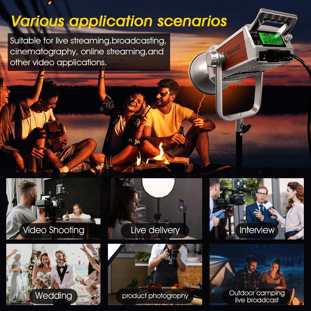 Video Light Studio Light 200W Output Bowens Mount Point-Source LED Video Light 2500K ~7500K CCT,APP Control 10 System FX Photography Lighting (1)