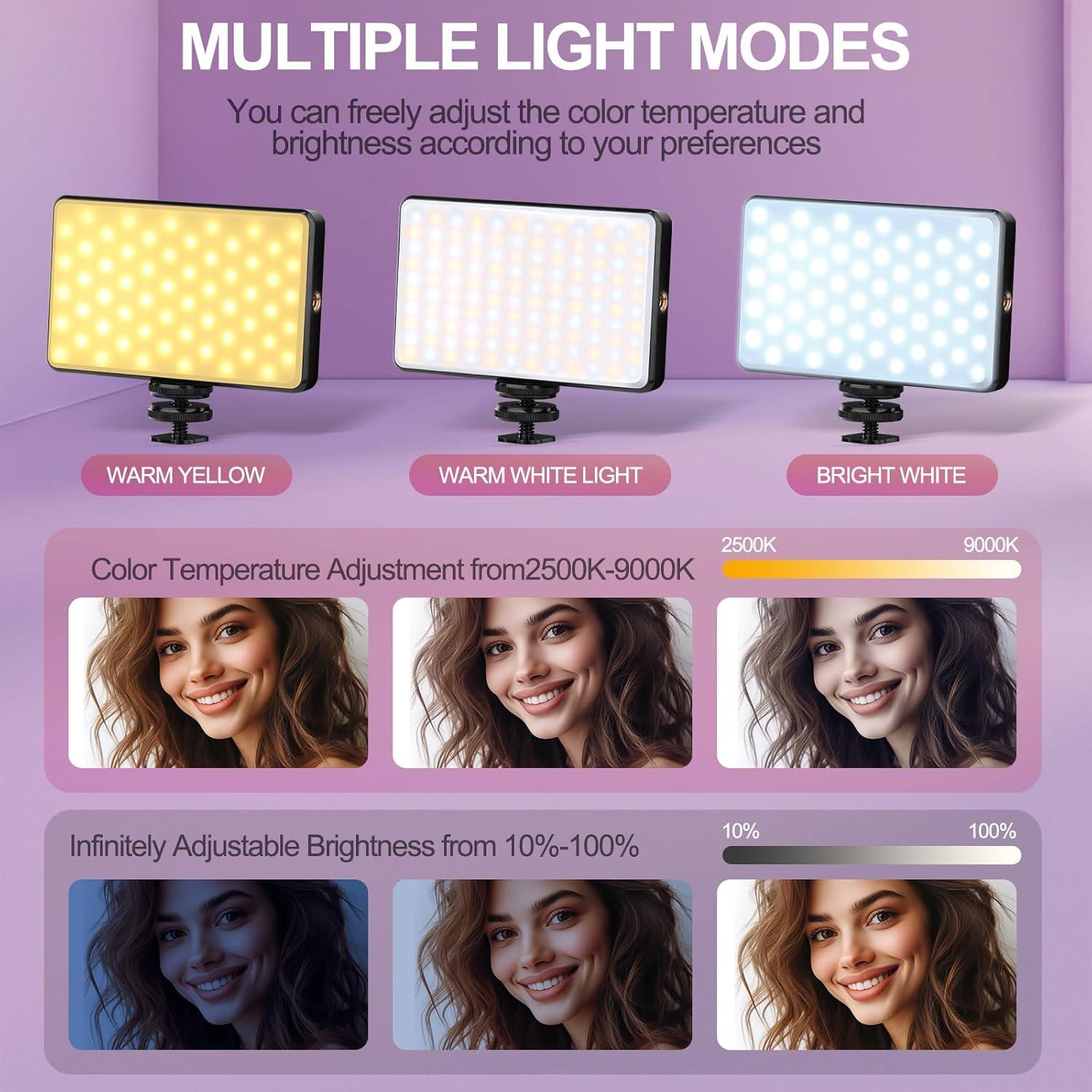 Luz LED para Selfies Meixitoy ST120 - 120 Luces, 3 Modos, Batería 5000mAh