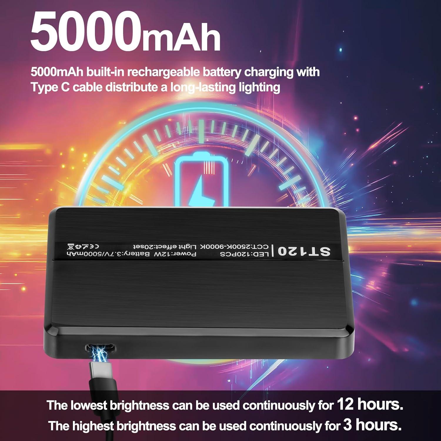 Luz LED para Selfies Meixitoy ST120 - 120 Luces, 3 Modos, Batería 5000mAh