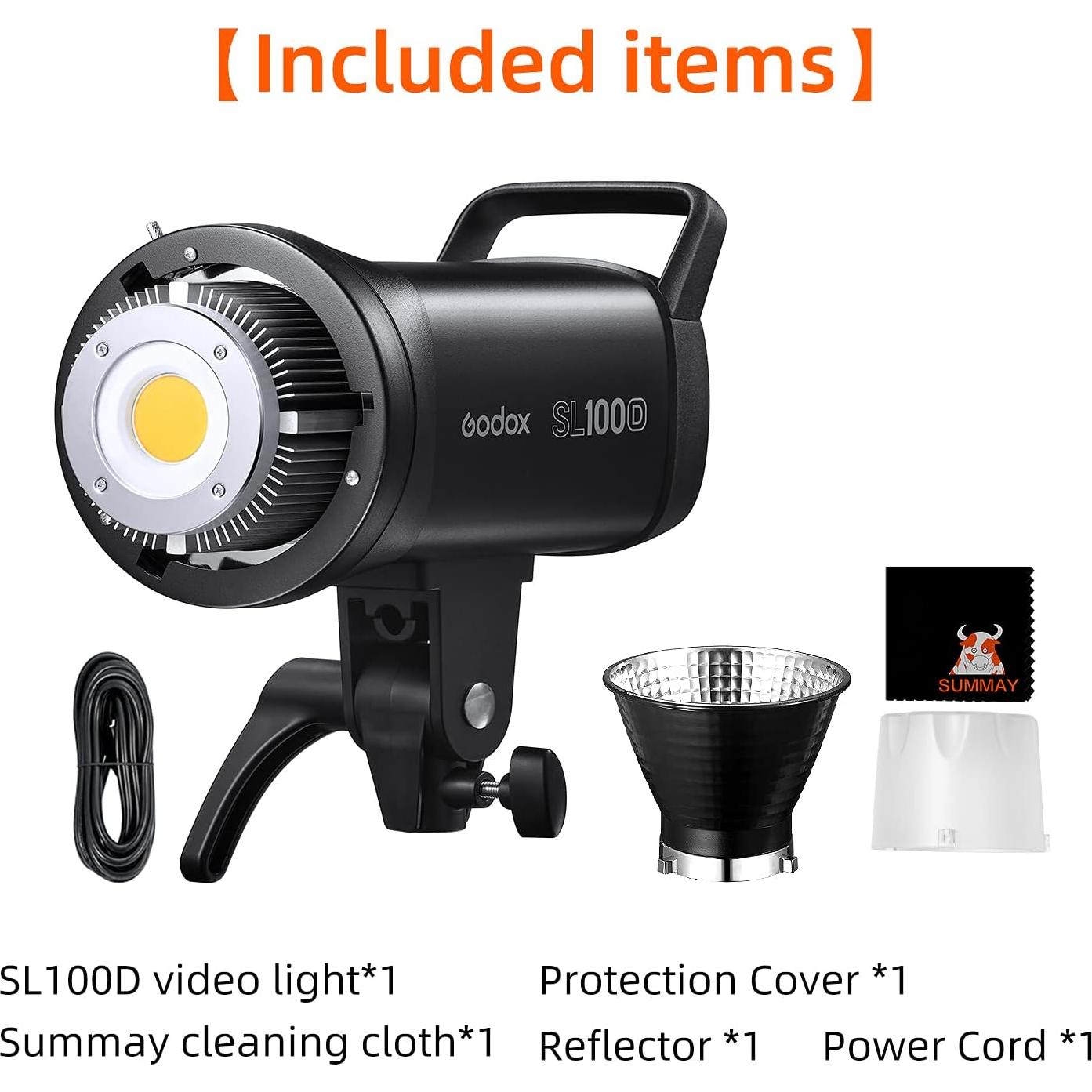 GODOX SL100D Luz de Video 5600K Compacta CRI 96 Efectos 8 Fx