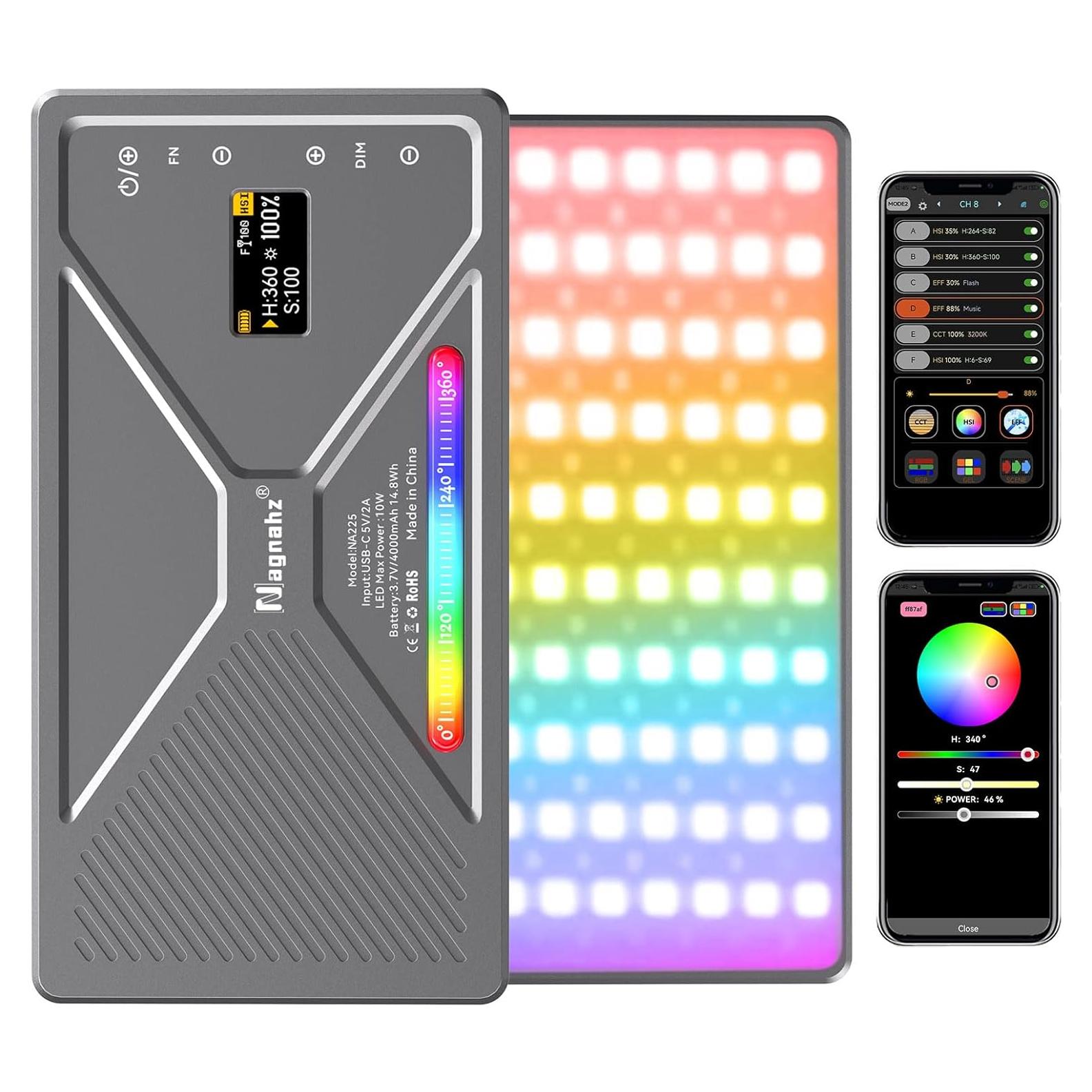 Luz de Foto RGB NA225 Nagnahz 10W Portátil 4000mAh