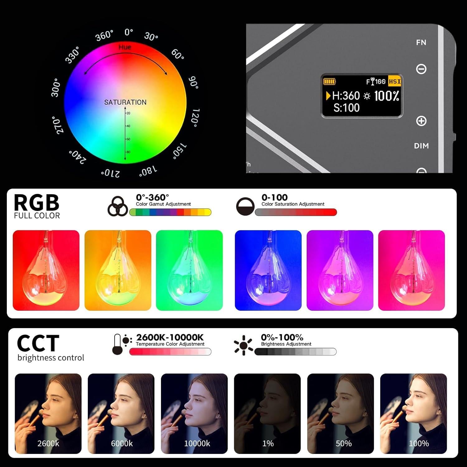 Luz de Foto RGB NA225 Nagnahz 10W Portátil 4000mAh