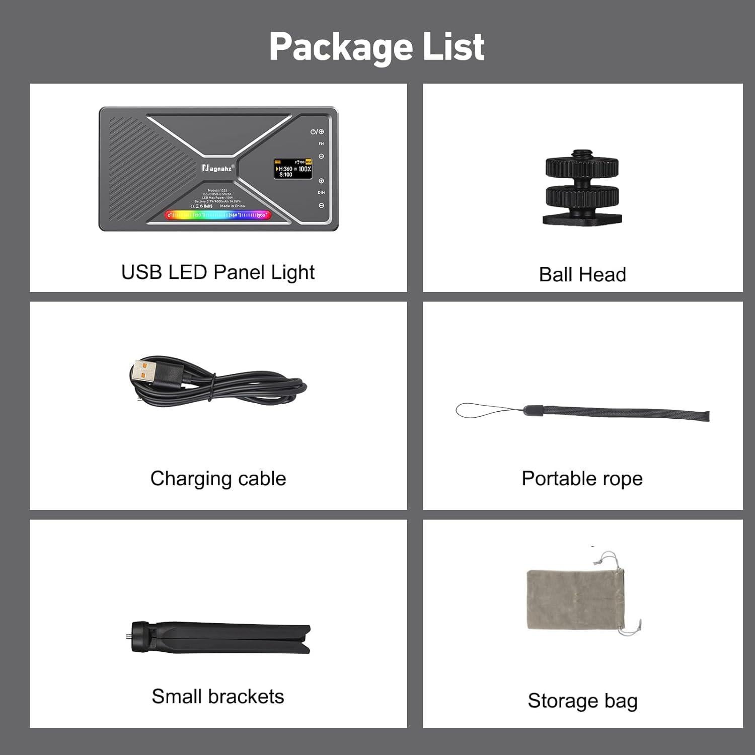 Luz de Foto RGB NA225 Nagnahz 10W Portátil 4000mAh