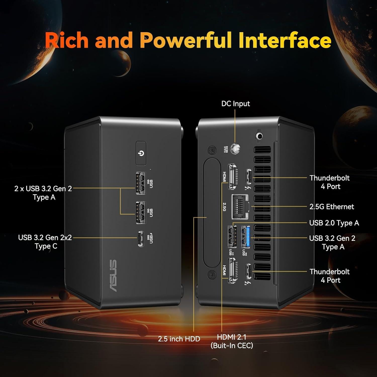 ASUS NUC 14 Pro Mini PC, Intel Core Ultra 7, 32GB RAM, 1TB SSD