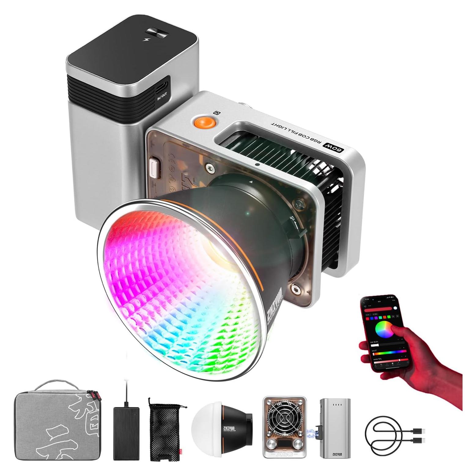 Luz de Video ZHIYUN Molus X60 RGB Combo 60W LED 2700K-6500K