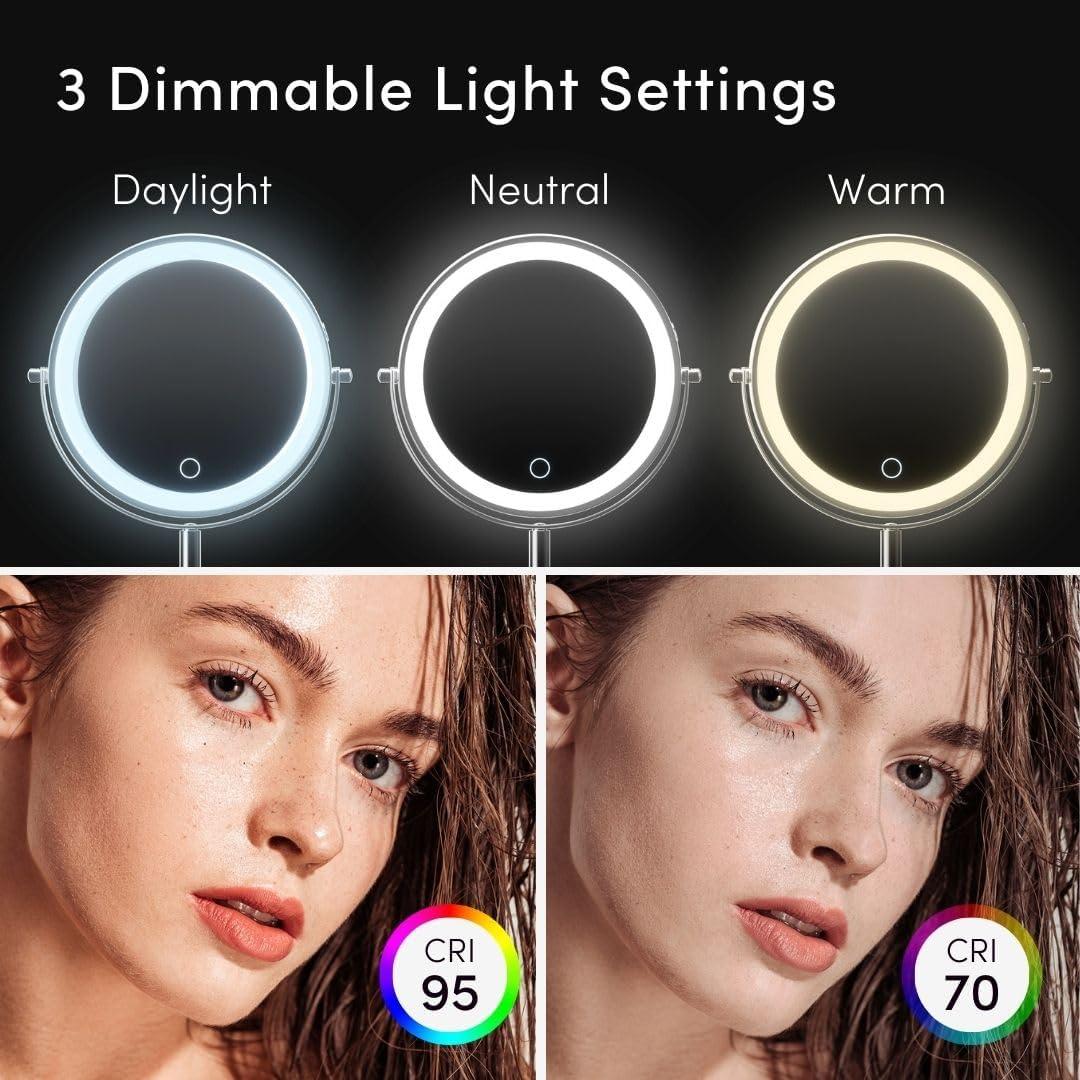 Espejo de Maquillaje Iluminado Fancii 10x/1x Ajustable 36-48 cm