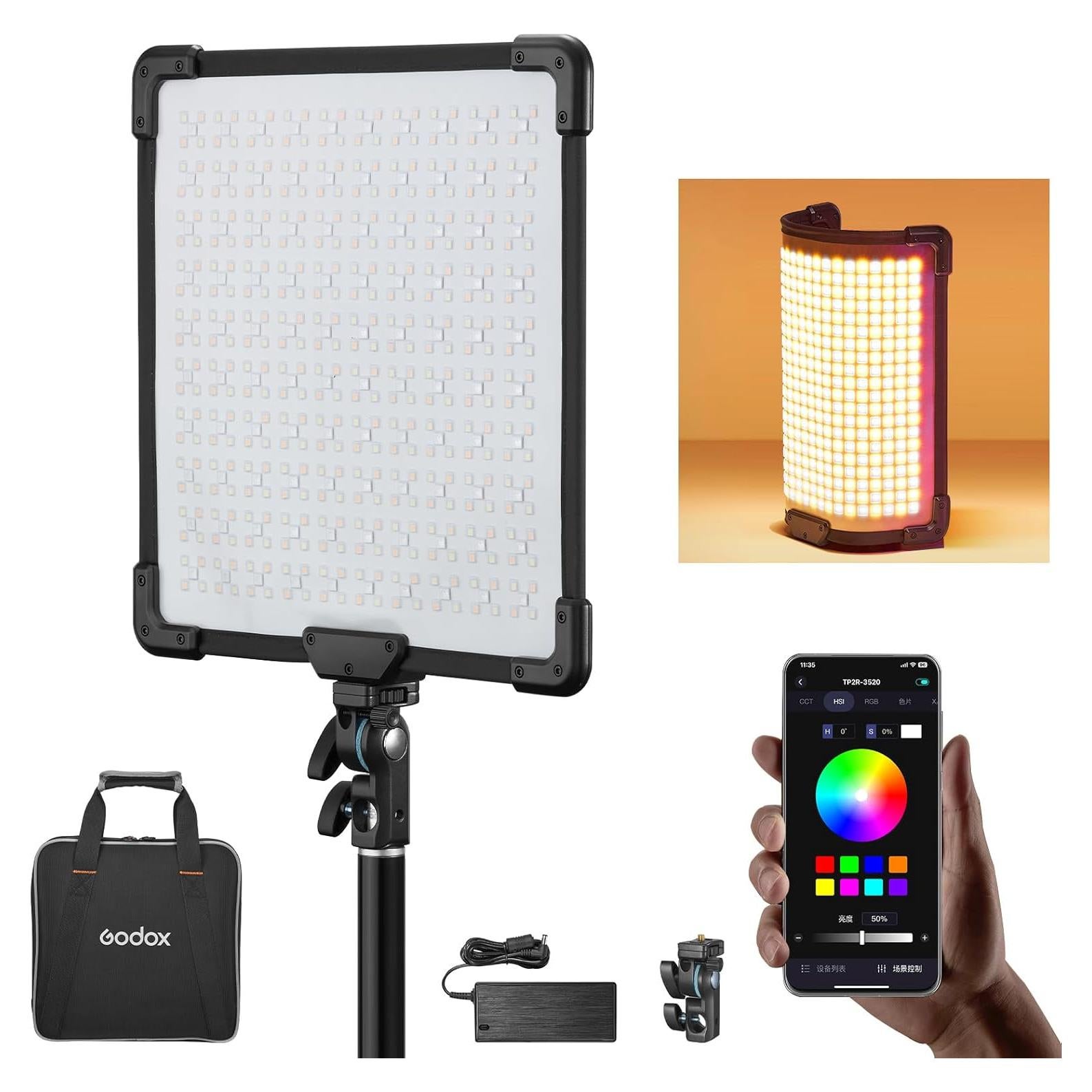 Panel de Luz Flexible LED Bi-Color Godox FH50 37x36 cm