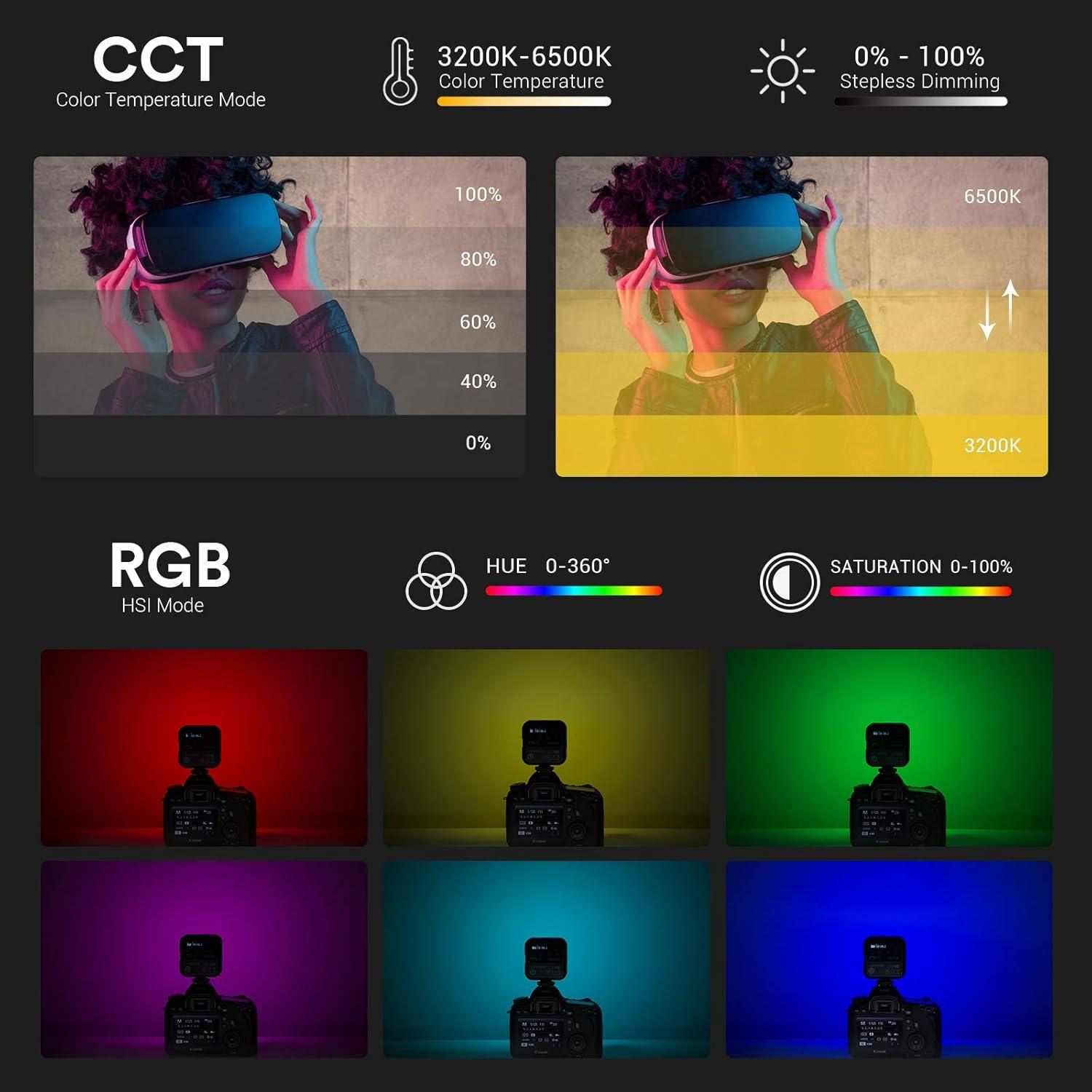 Godox LED6R Luz de Video RGB Portátil 360° 3200K-6500K