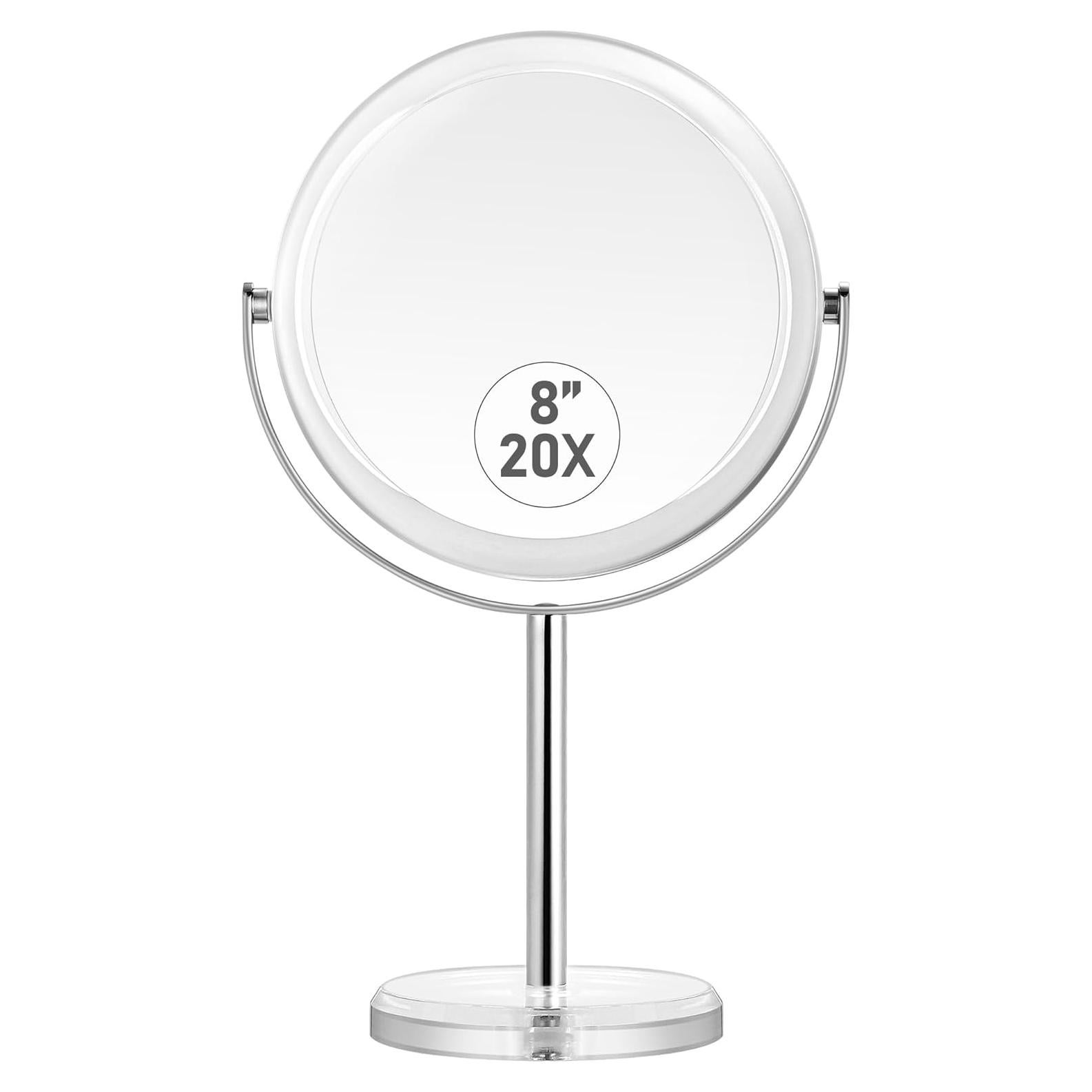 Espejo de Maquillaje Aumentado MIYADIVA 20X Doble Cara 32.3 cm