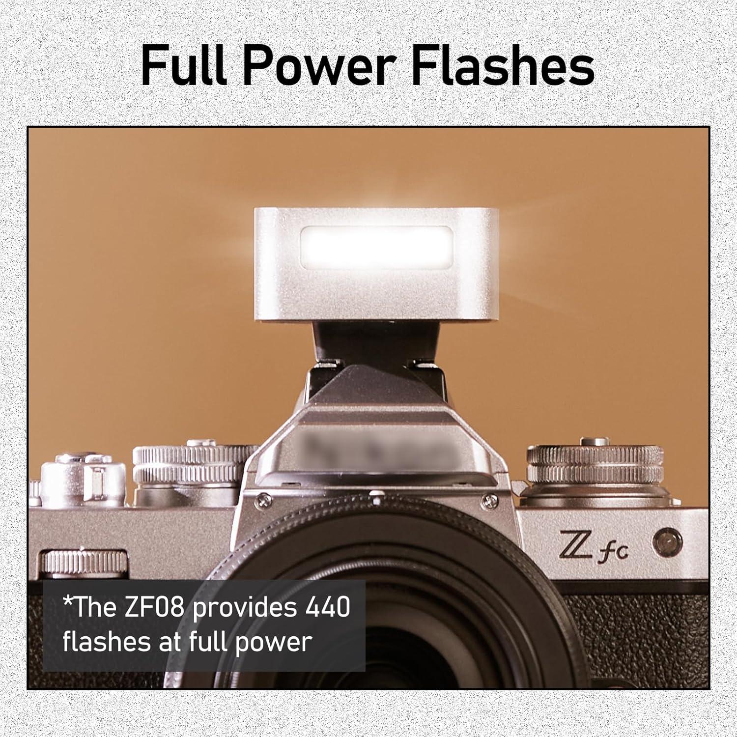Flash Mini Speedlite ZENIKO ZF08 - Potencia Ajustable, Carga Tipo-C