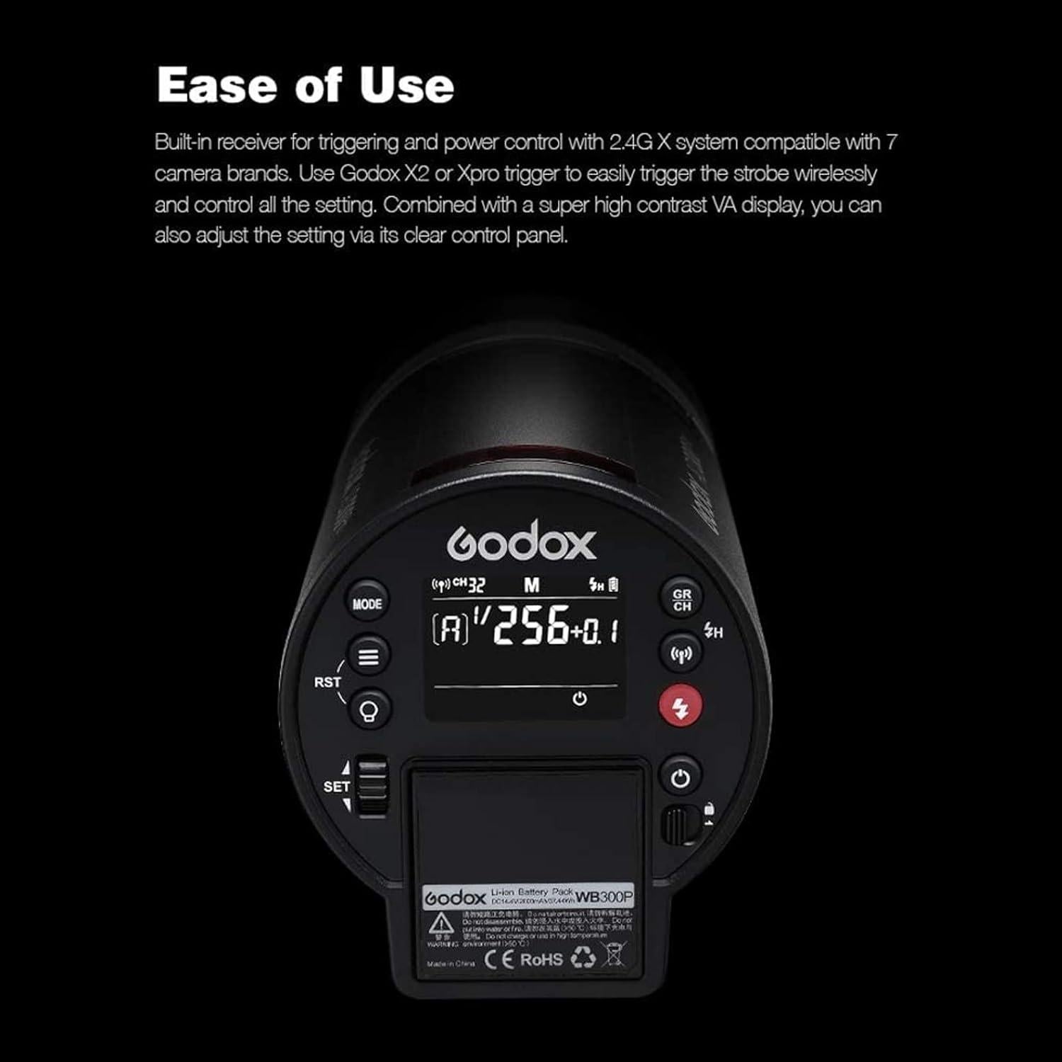 Flash Godox AD300 Pro 300W TTL Portátil con Batería 2600mAh