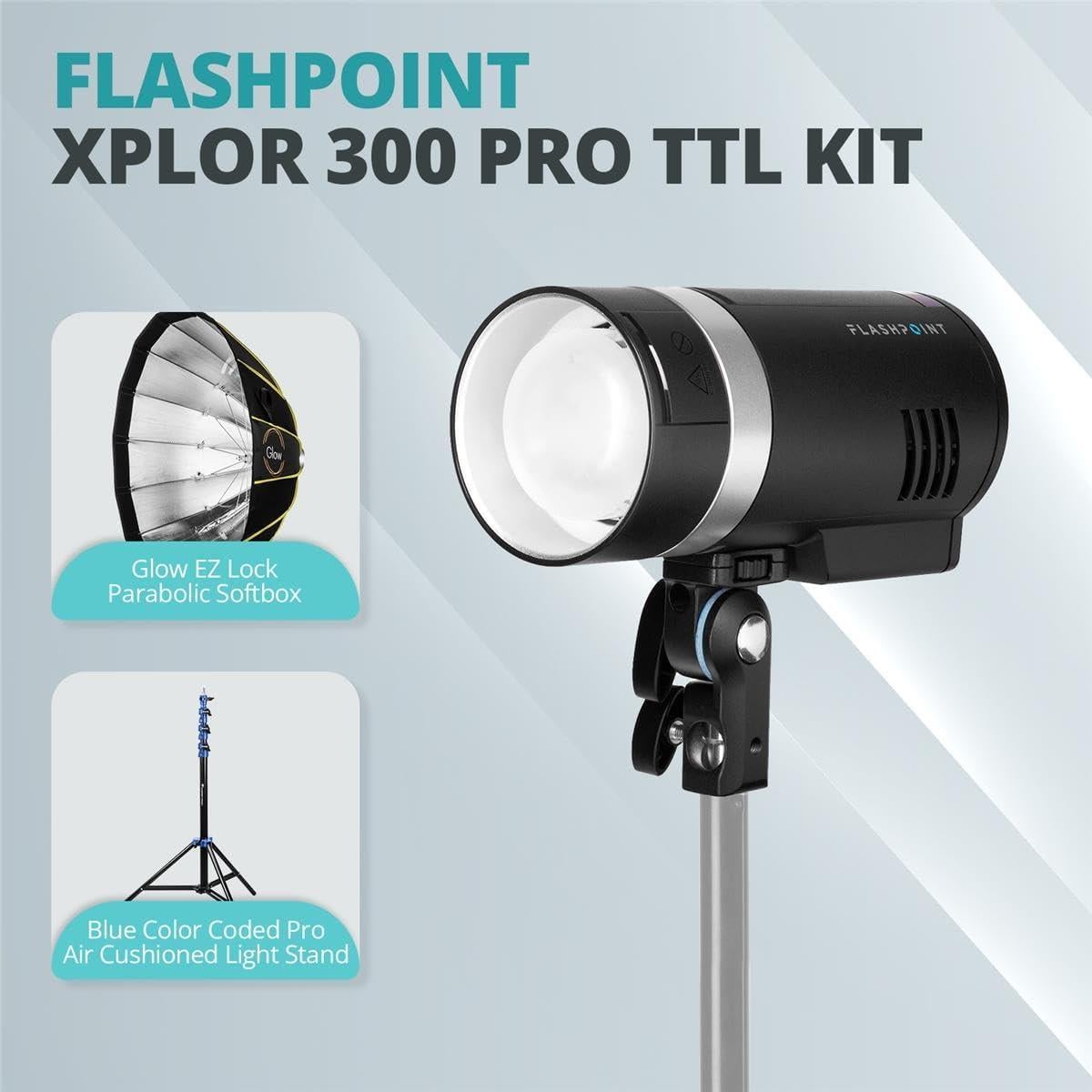 Flashpoint XPLOR 300 Pro TTL R2 Monoluz 300WS con Softbox