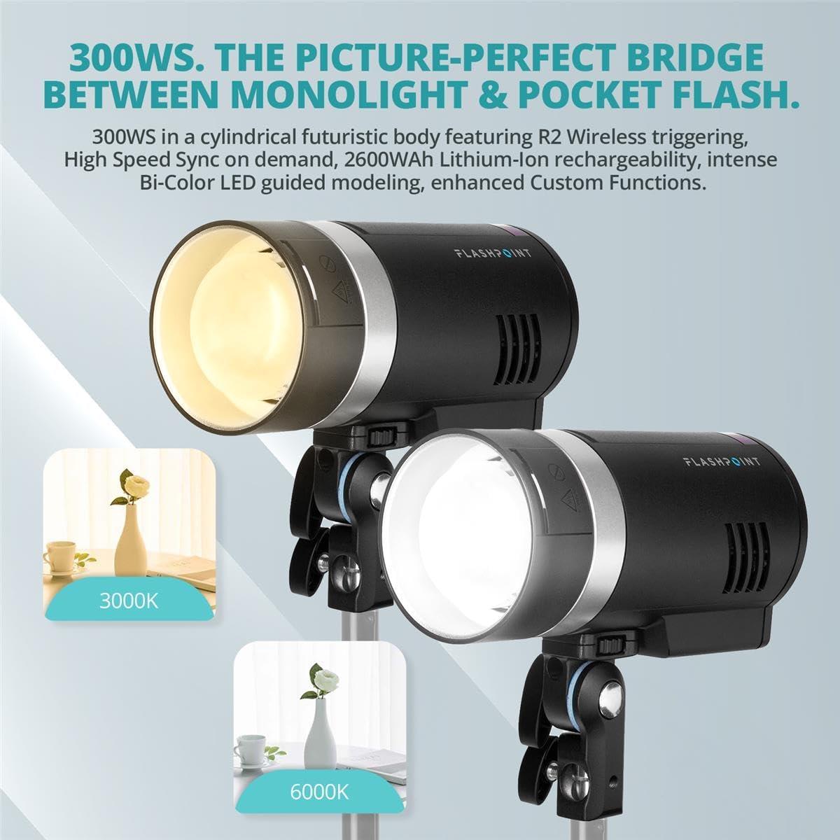 Flashpoint XPLOR 300 Pro TTL R2 Monoluz 300WS con Softbox