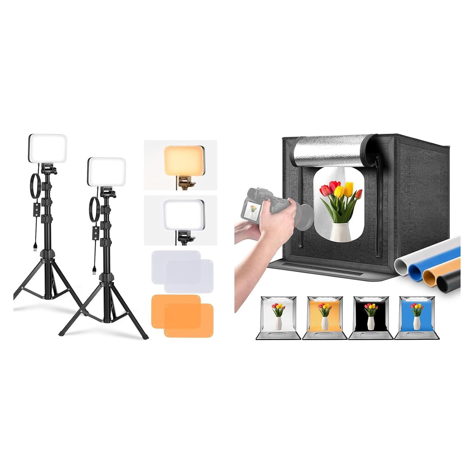 Kit de Iluminación LED Neewer BP66, 2 Luces Bi Color 3200K-5600K