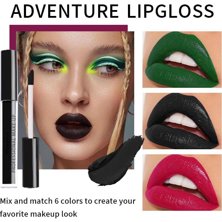 Pink Matte Liquid Lipstick Long-lasting 24h Waterproof Colored Lip Gloss,Bold Intense Vivid Color,High Pigmented Smudge Proof Non-stick Cup Lip Stain,Halloween Goth Party Body Face Painting(04# PINK)