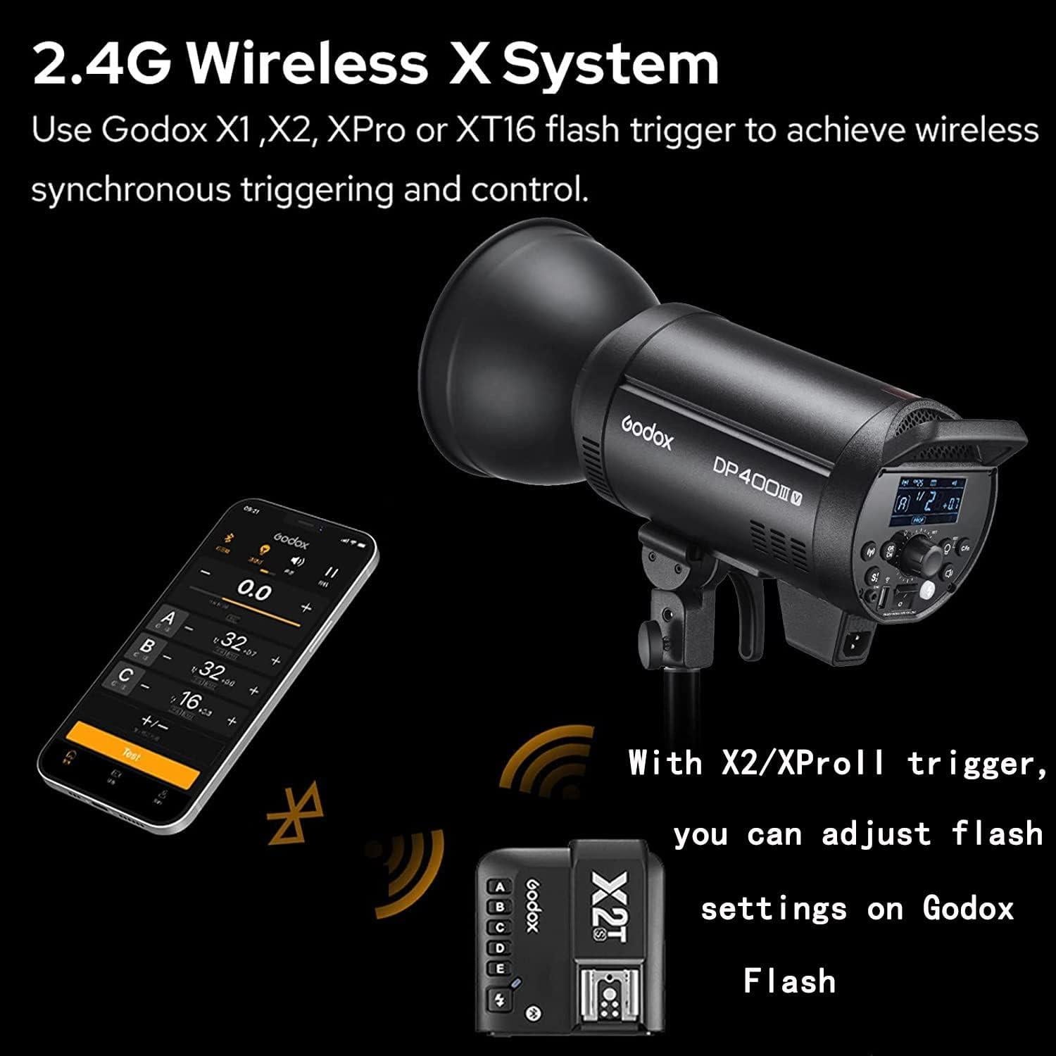 Flash Estudio Godox DP400III-V 400Ws con LED 30W y 2.4G