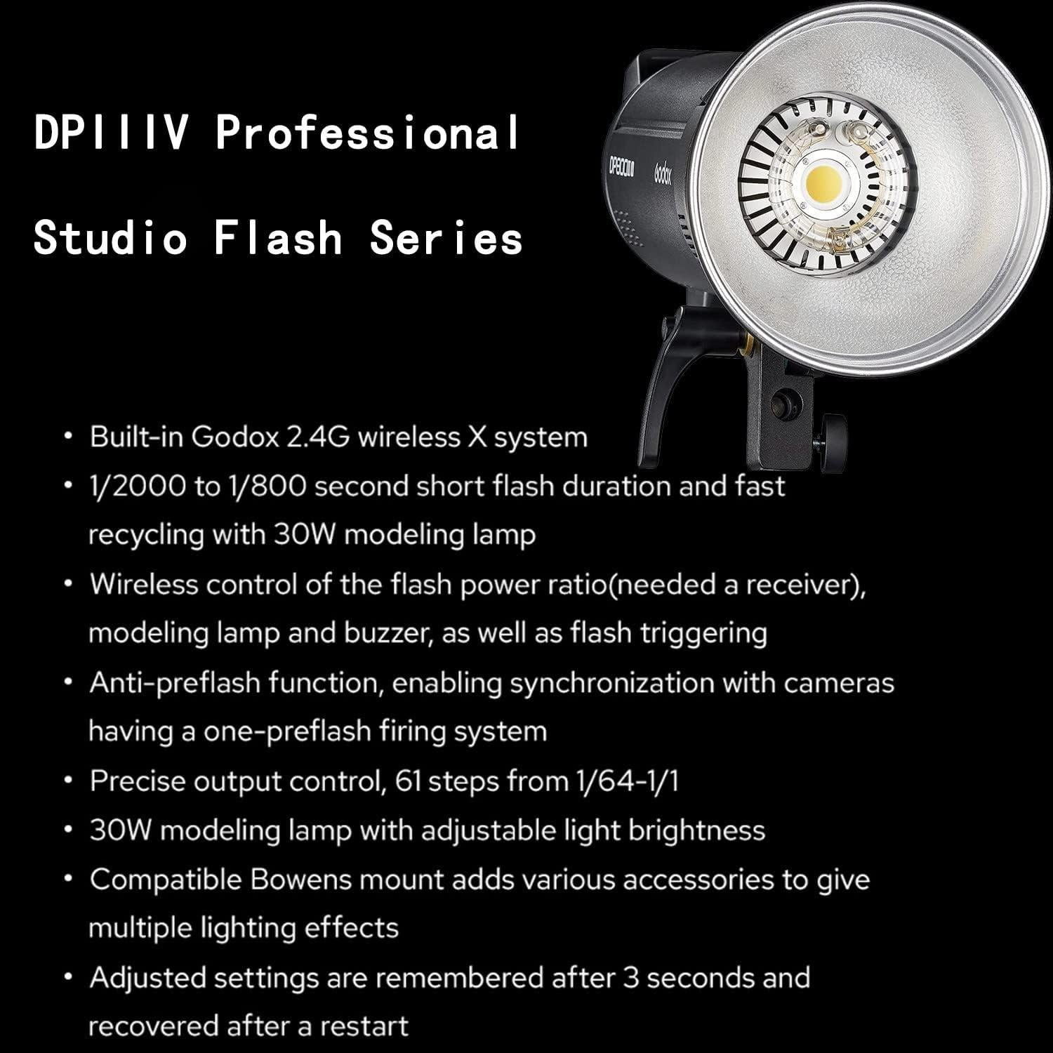 Flash Estudio Godox DP400III-V 400Ws con LED 30W y 2.4G