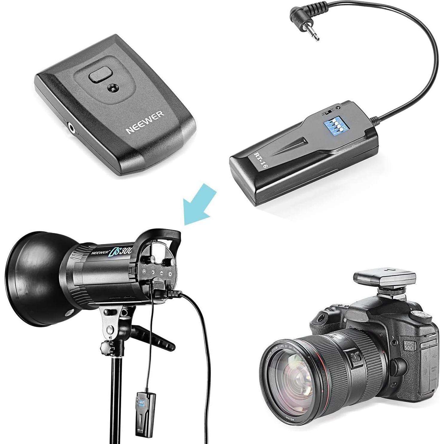 Disparador Inalámbrico Neewer RT-16 con 3 Receptores 30m