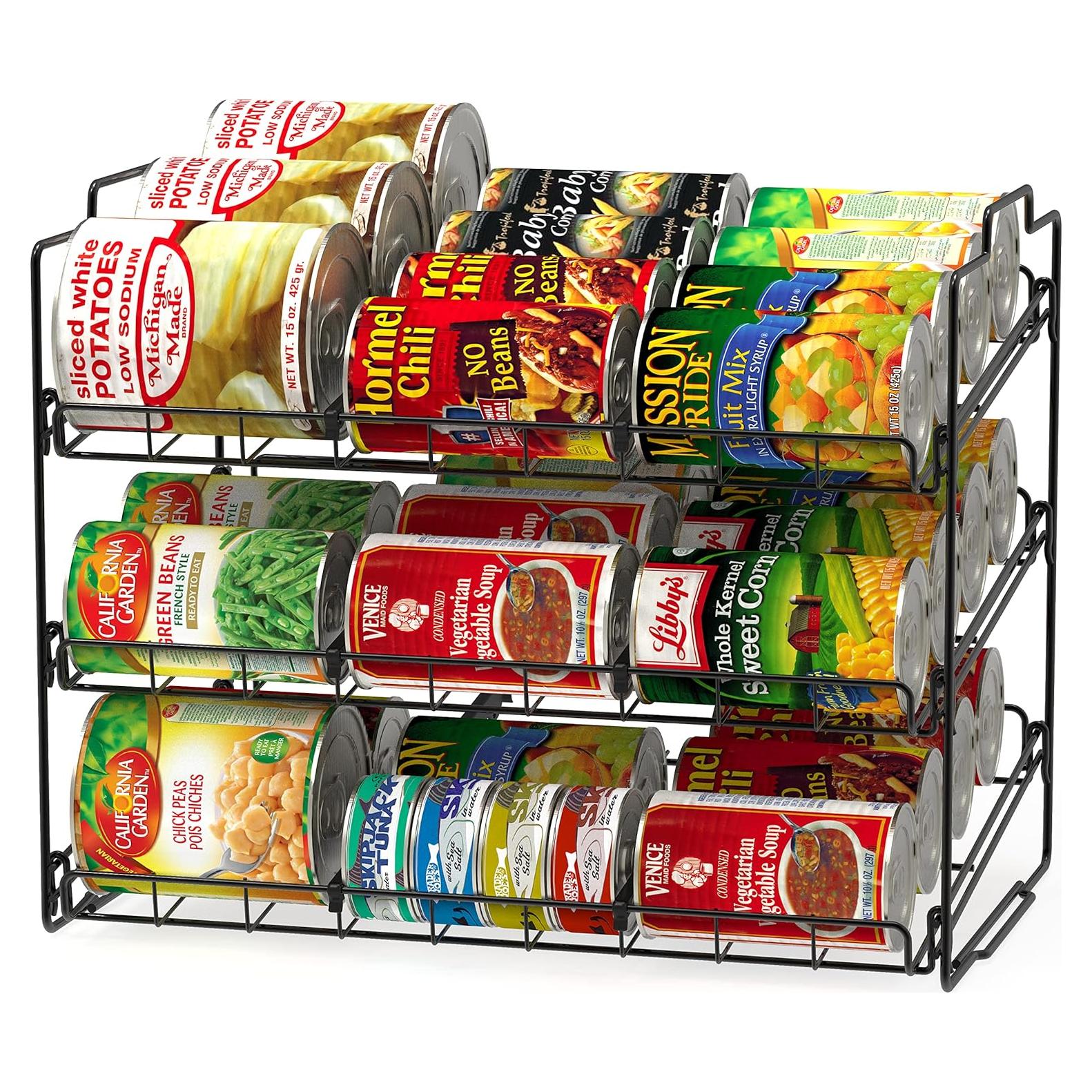 Organizador de Latas Apilable Deco Brothers 3 Niveles Negro