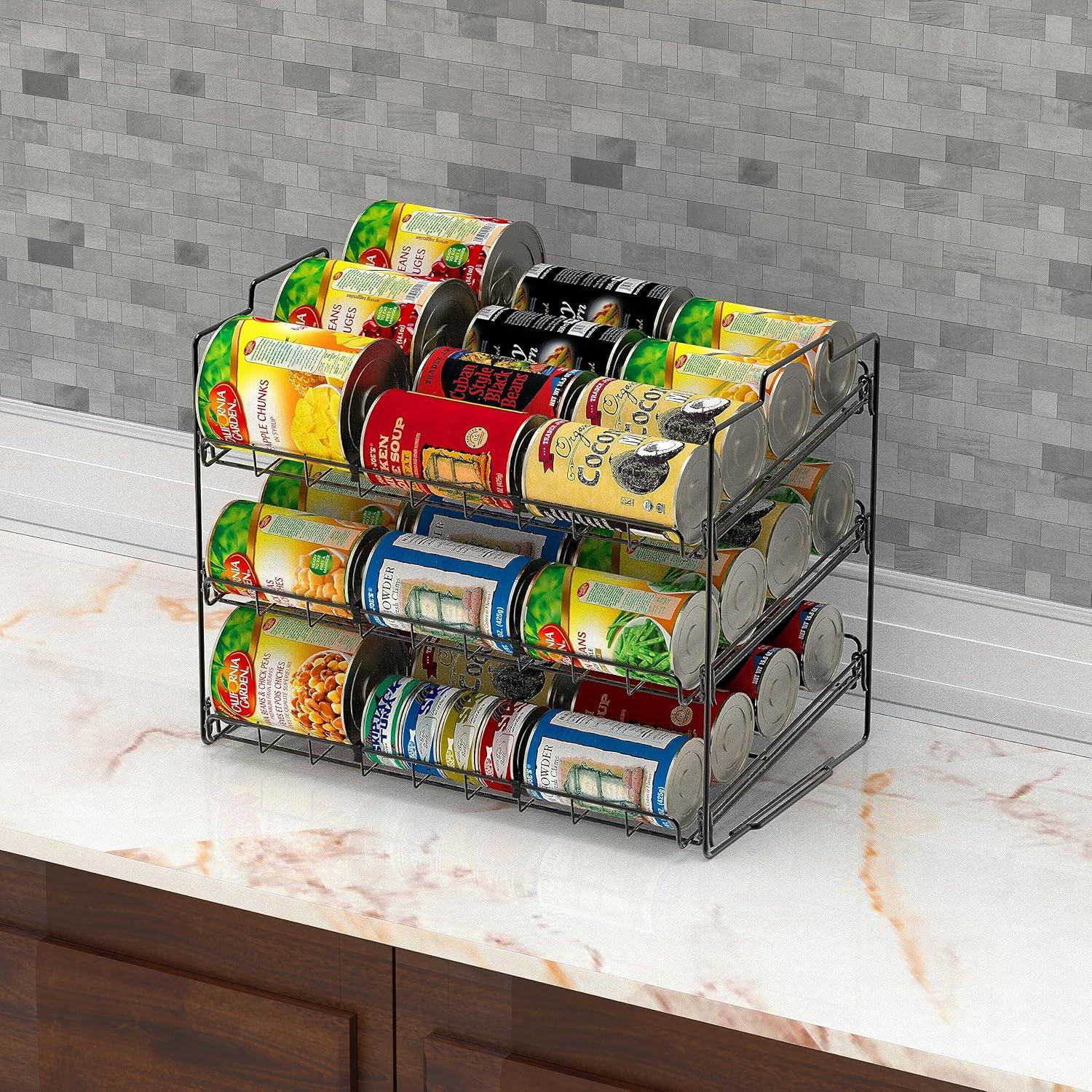 Organizador de Latas Apilable Deco Brothers 3 Niveles Negro