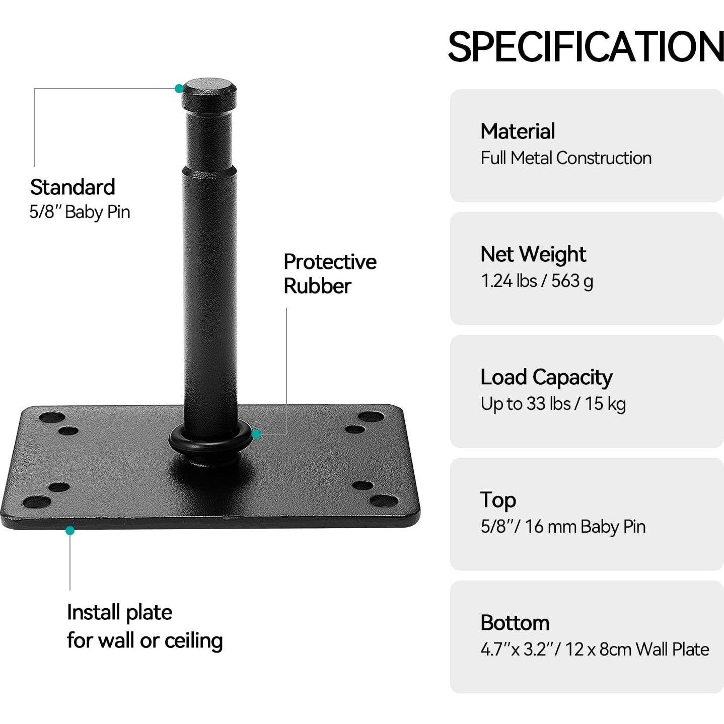 Placa de Pared PHOCUS con Pin de Bebé 11.43 cm para Montaje