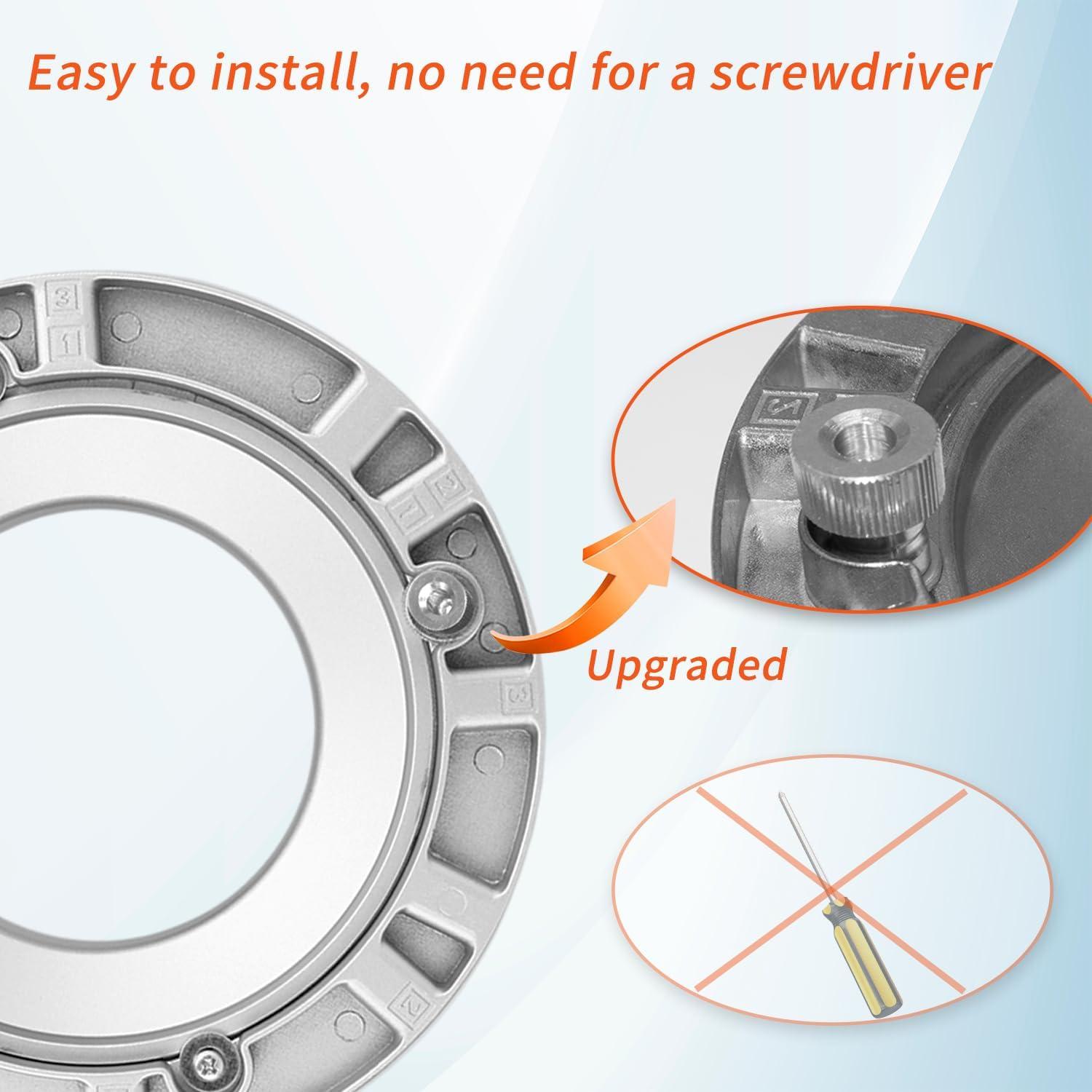 Adaptador de Anillo de Velocidad Kanfouaela 19 cm para Softbox