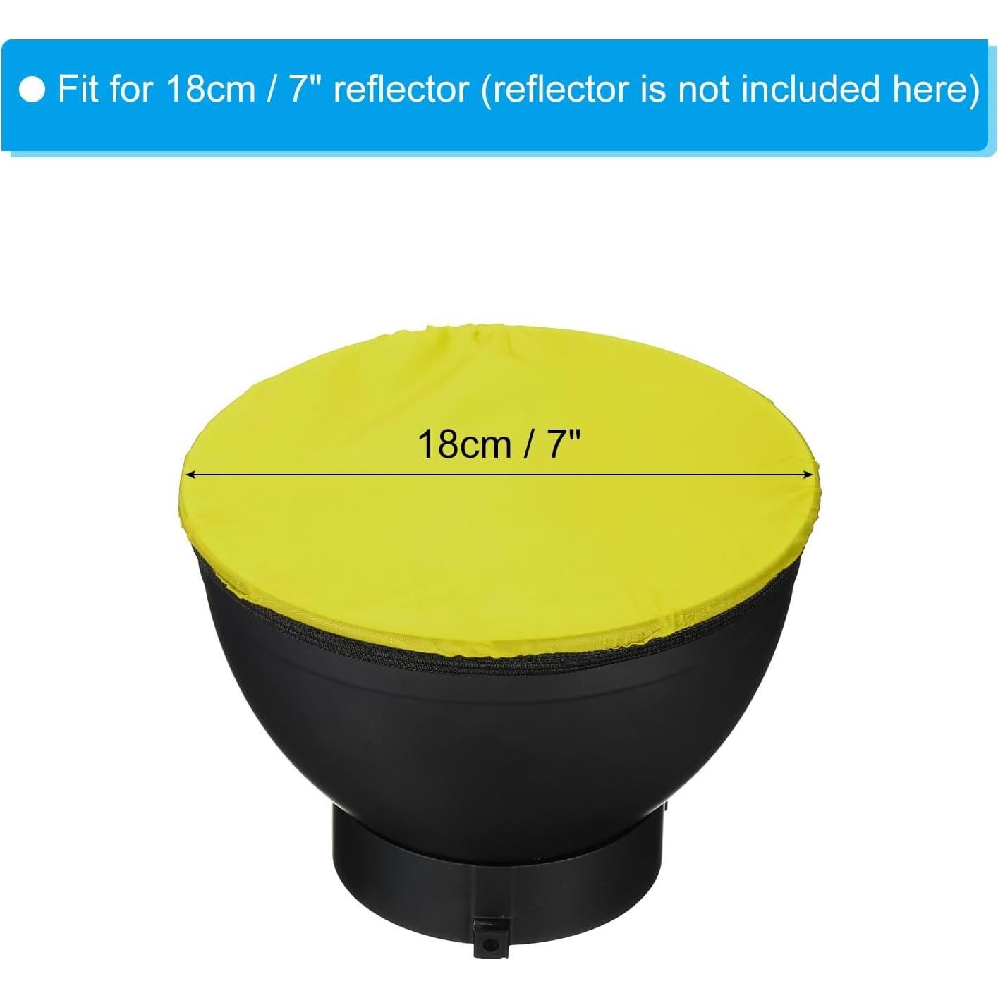 PATIKIL 7" 18cm Soft Diffuser Lamp Cover, 4 Pack Cloth Diffuser Strobe Reflector Lamp Sock for Flash Light Beauty Dish Photography Studio, Yellow