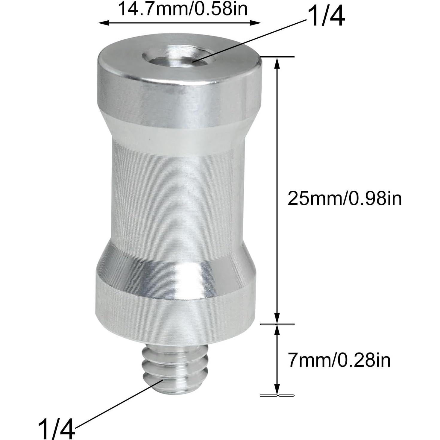 Adaptador Hotshoe Coldshoe LUORNG 2PCS 1/4" F a M Aluminio