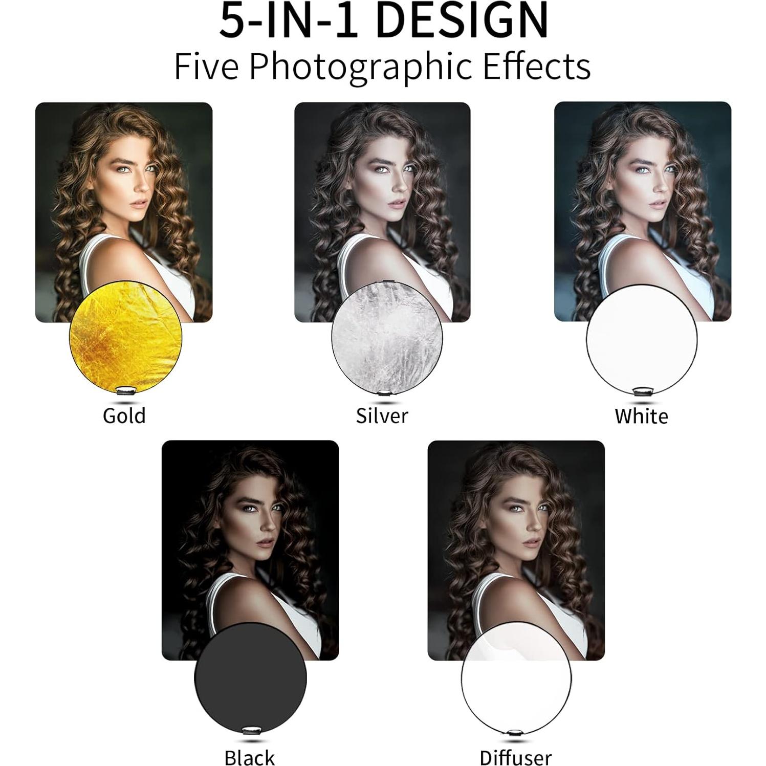 Reflector Fotográfico 32" Selens 5 en 1 Plegable con Funda