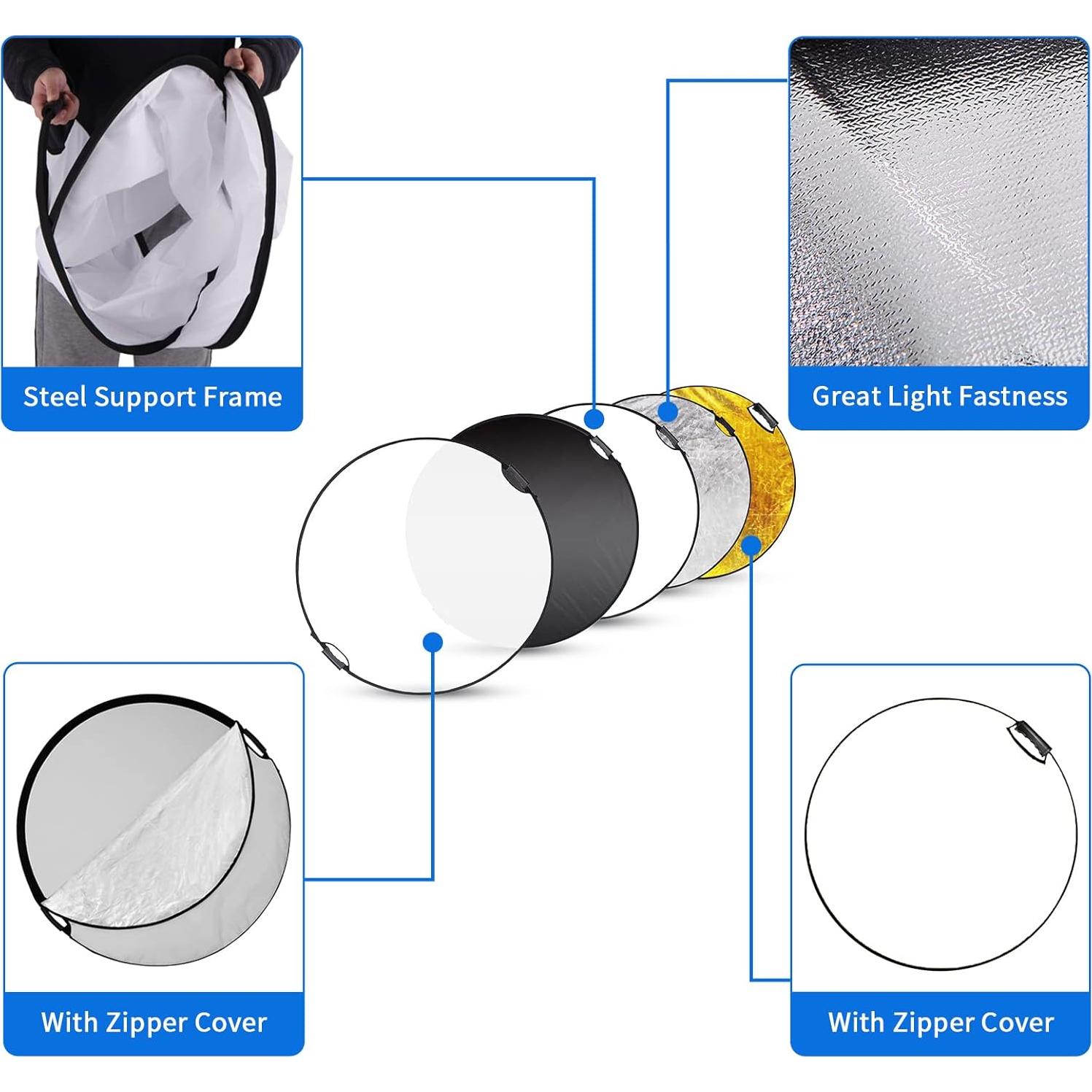 Reflector Fotográfico 32" Selens 5 en 1 Plegable con Funda