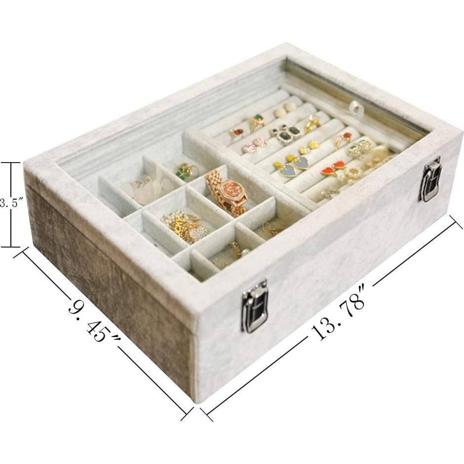 Organizador de Joyería Wudygirl 2 Capas Terciopelo Hielo