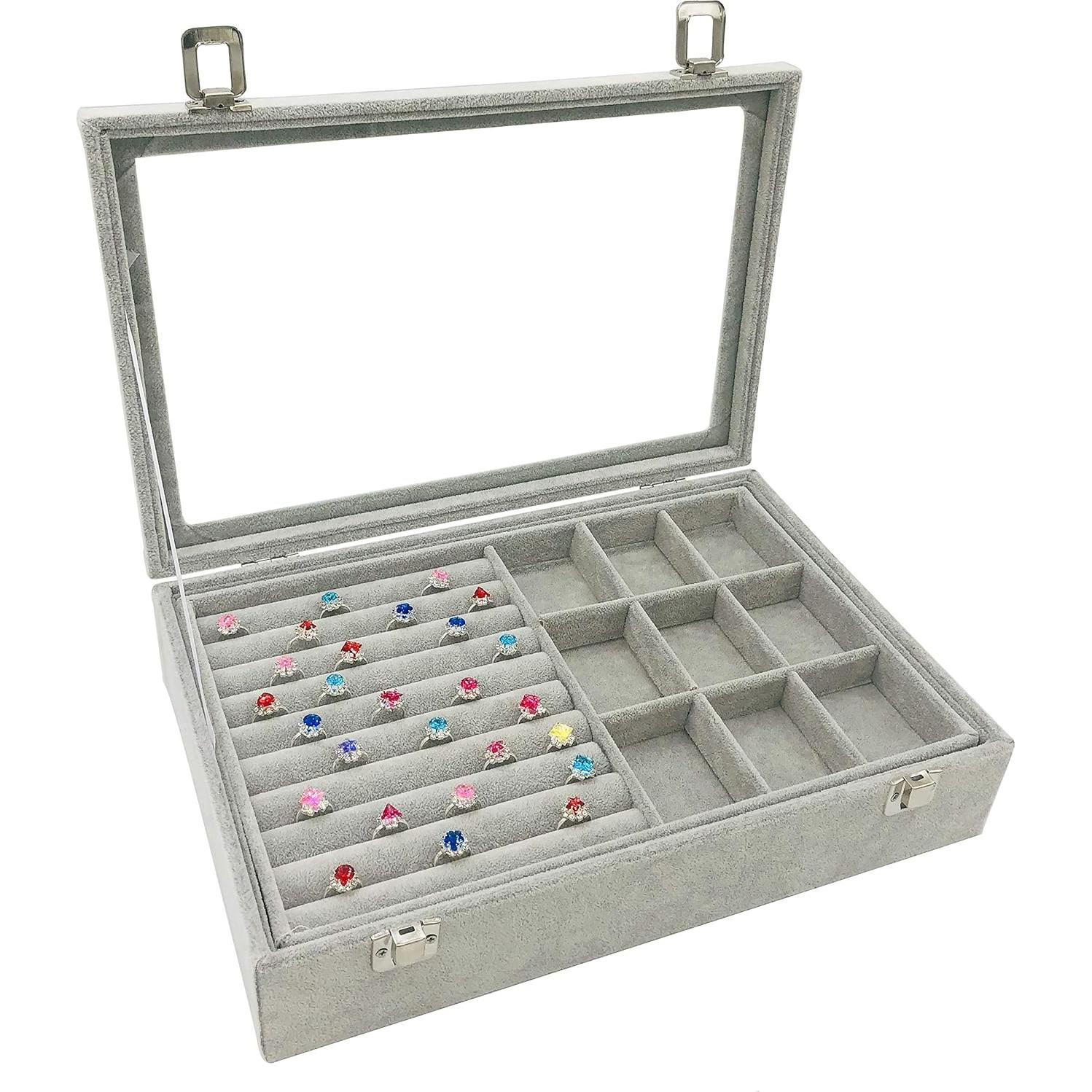 Organizador de Joyería Wudygirl 2 Capas Terciopelo Hielo