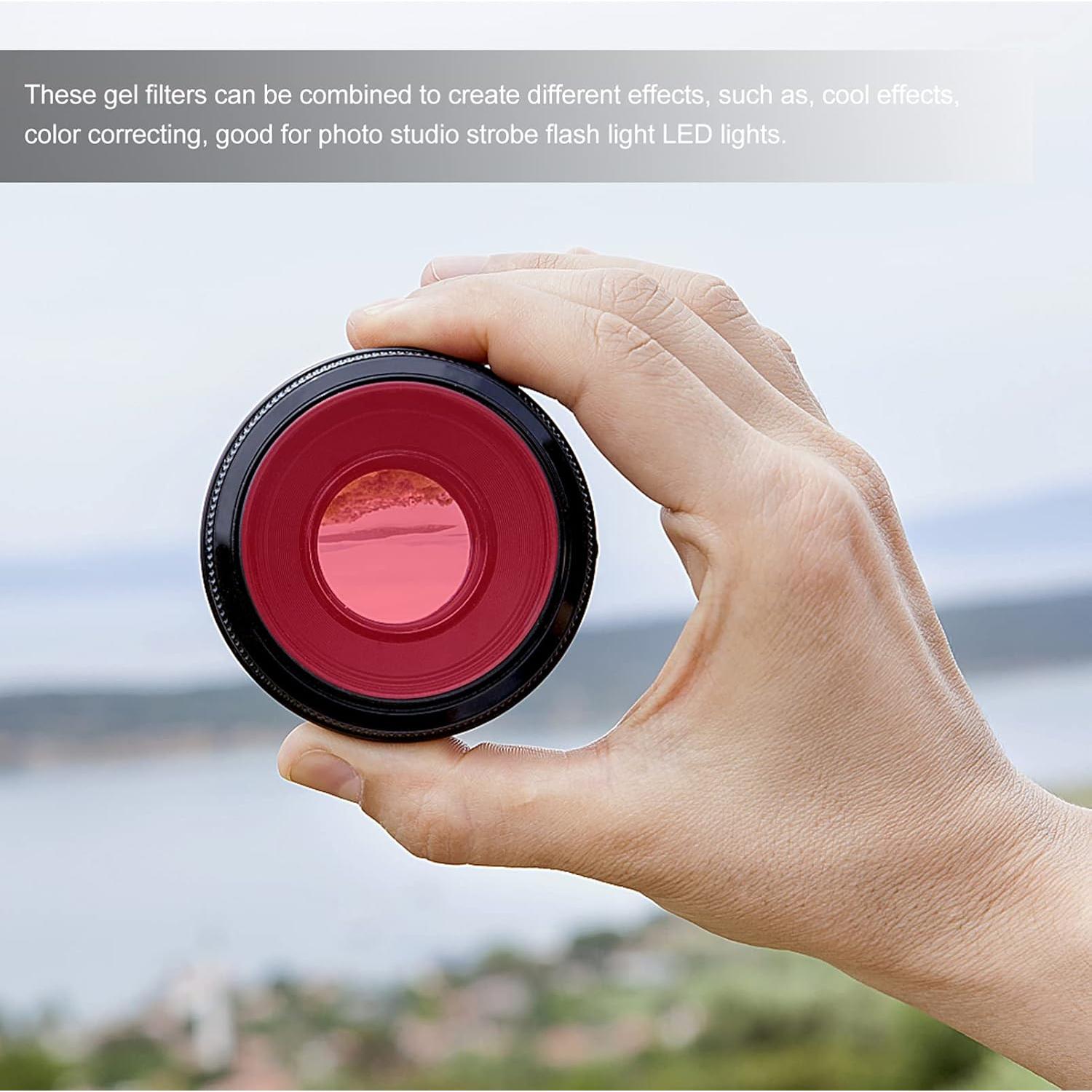 10 Filtros de Gel Colorido para Flash Fotográfico SOLUSTRE 66mm