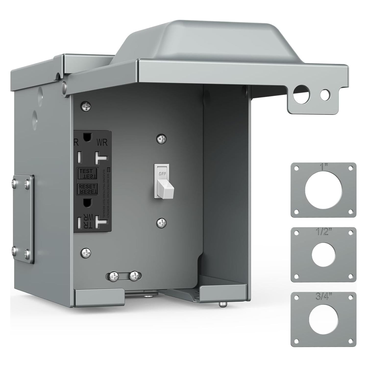 Caja Eléctrica Exterior Impermeable Kohree 20 Amperios GFCI