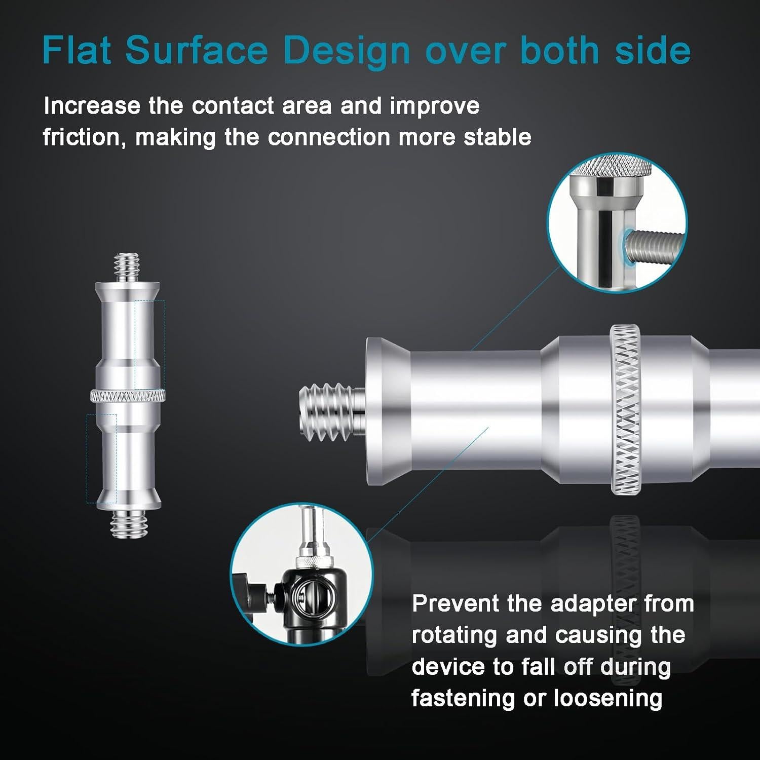 Adaptador de tornillo roscado Lanxire 1/4 a 3/8 pulgadas - 2 piezas
