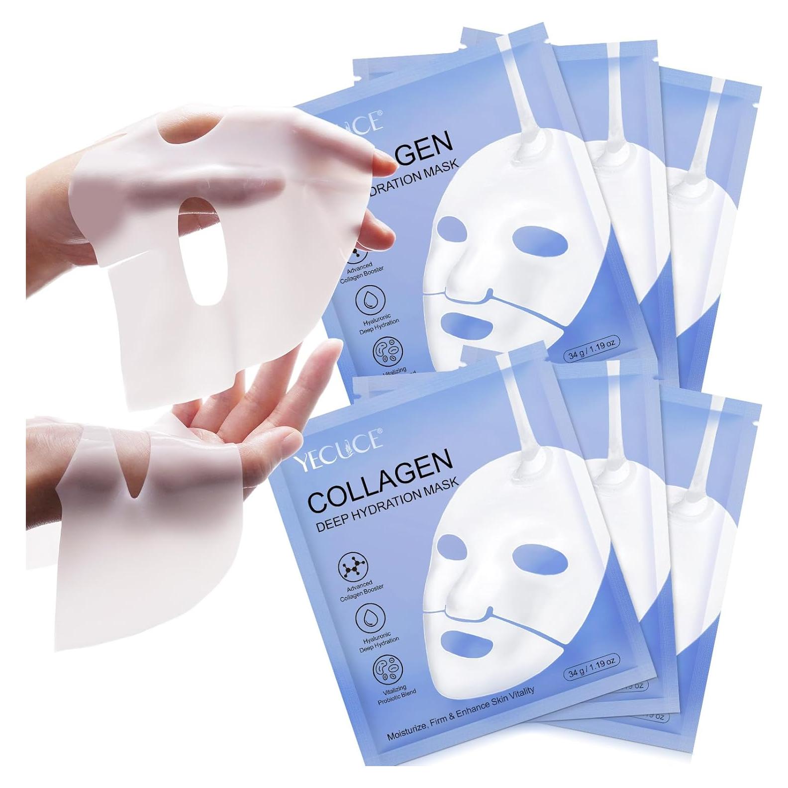 Mascarilla de Colágeno QINGWA 6 Piezas Hidratante Nocturna