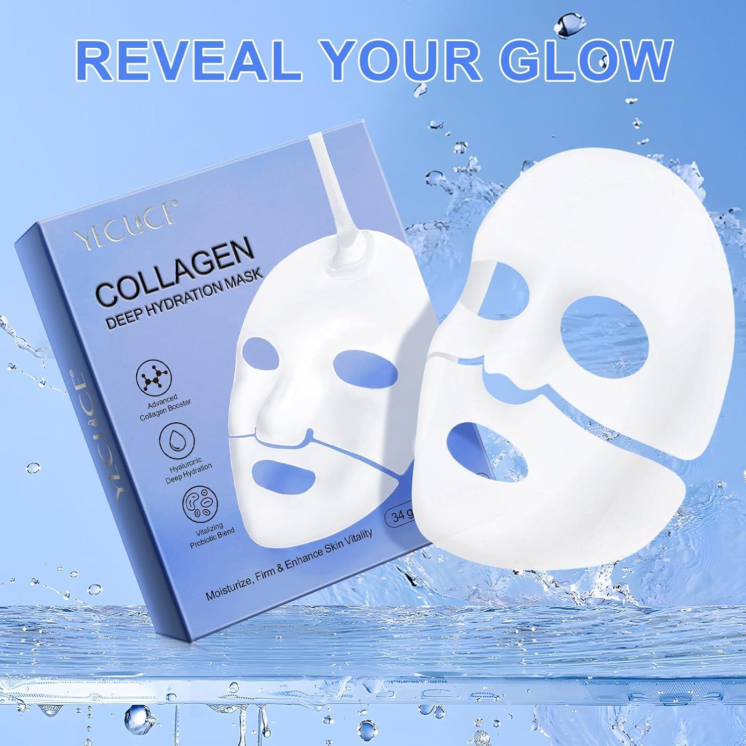 Mascarilla de Colágeno QINGWA 6 Piezas Hidratante Nocturna