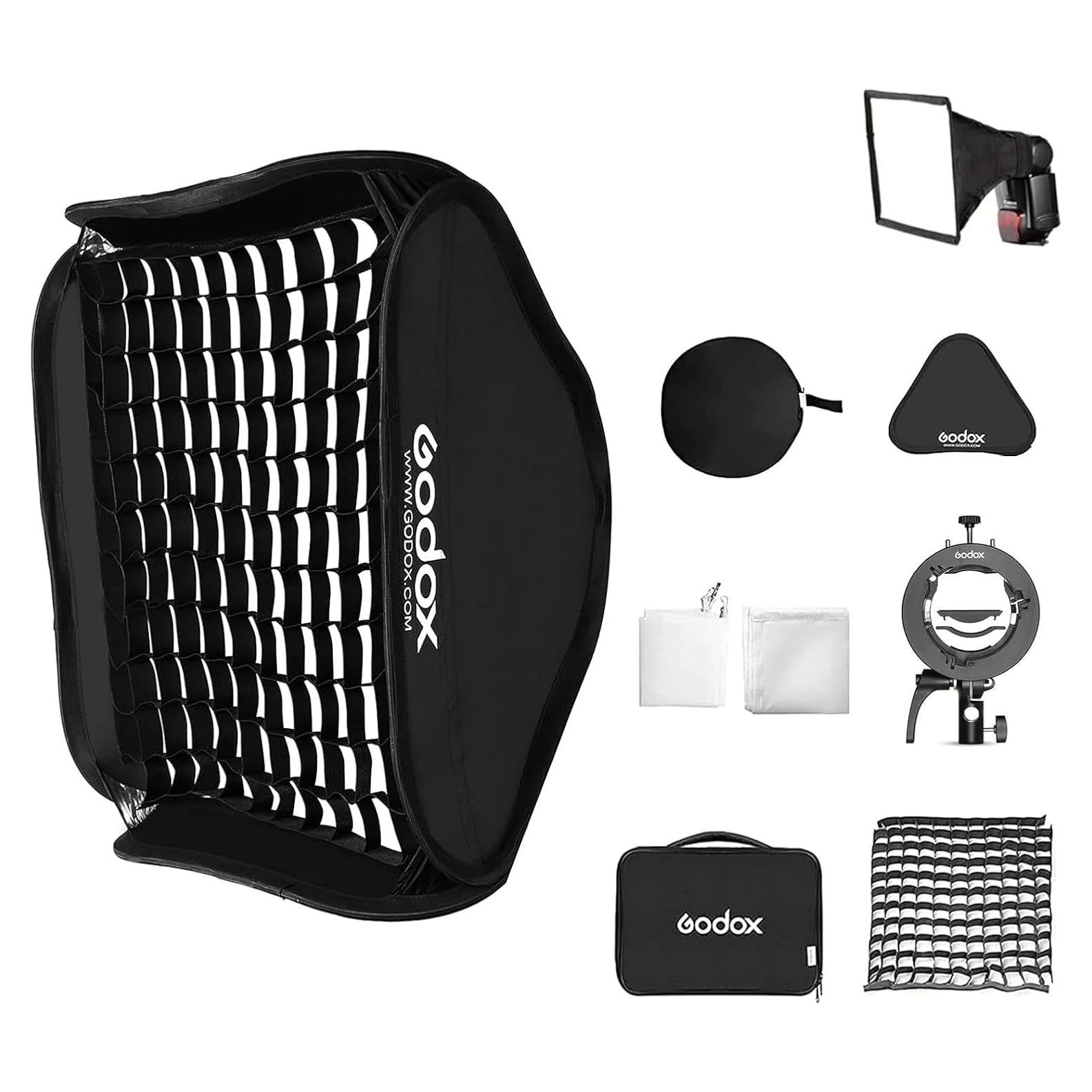 Softbox Plegable Godox 60x60cm con Soporte S2 para Speedlite