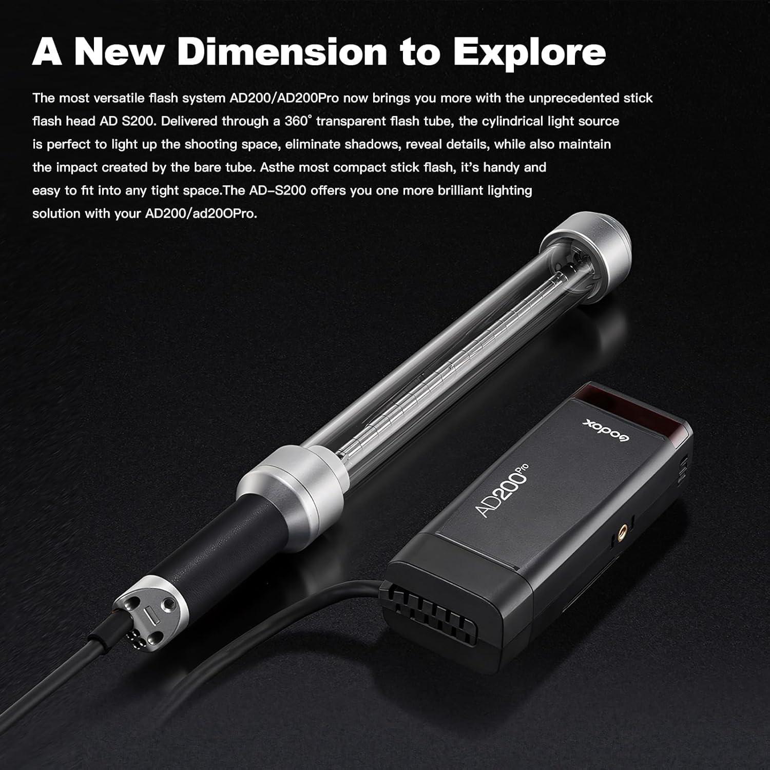 Godox AD-S200 Cabezal de Flash Portátil 360° para AD200/AD200Pro