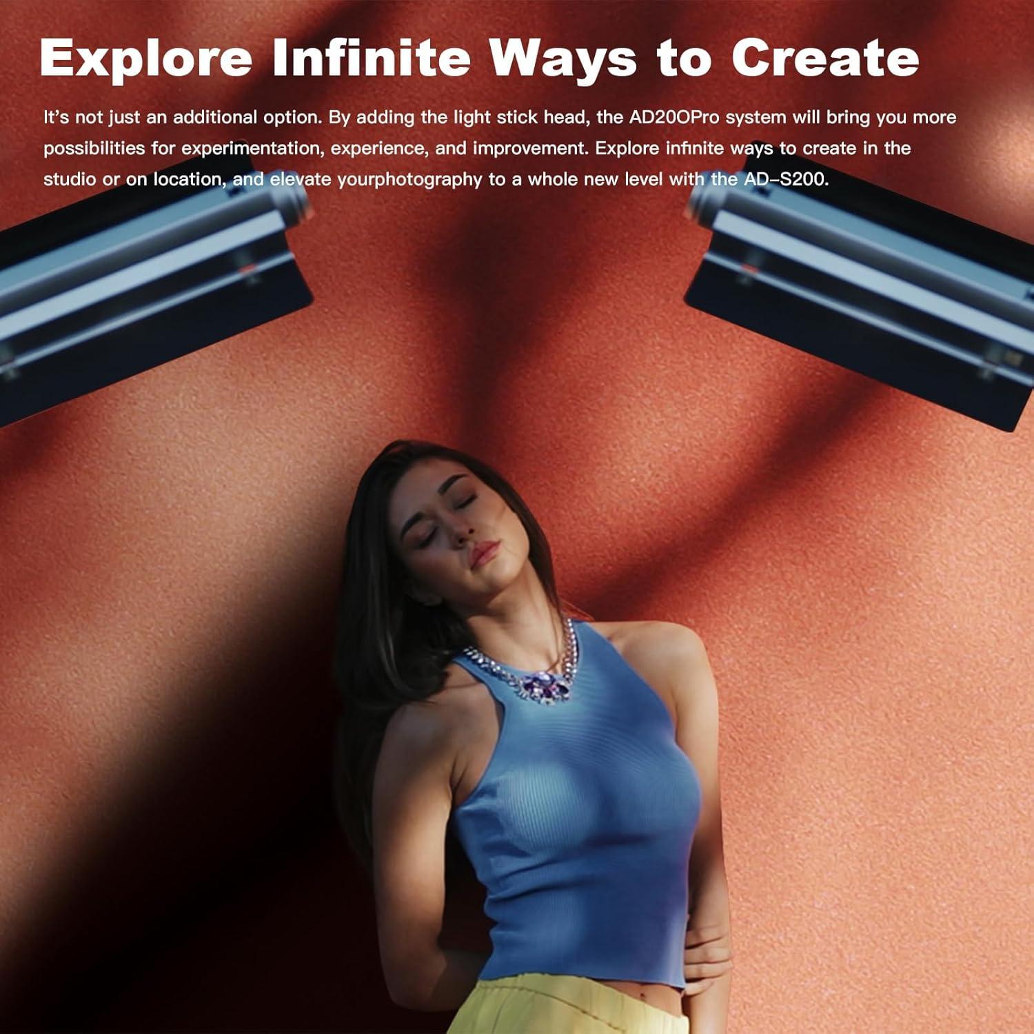 Godox AD-S200 Cabezal de Flash Portátil 360° para AD200/AD200Pro