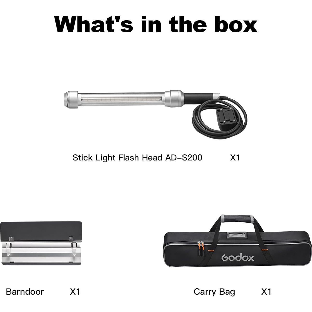 Godox AD-S200 Cabezal de Flash Portátil 360° para AD200/AD200Pro