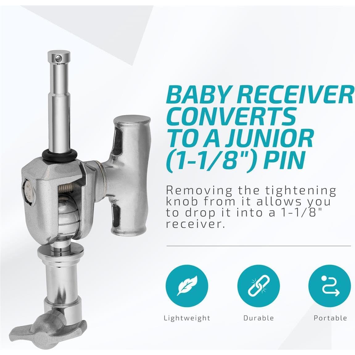 Pin Giratorio Flashpoint - Acero 180° para Iluminación Estudio