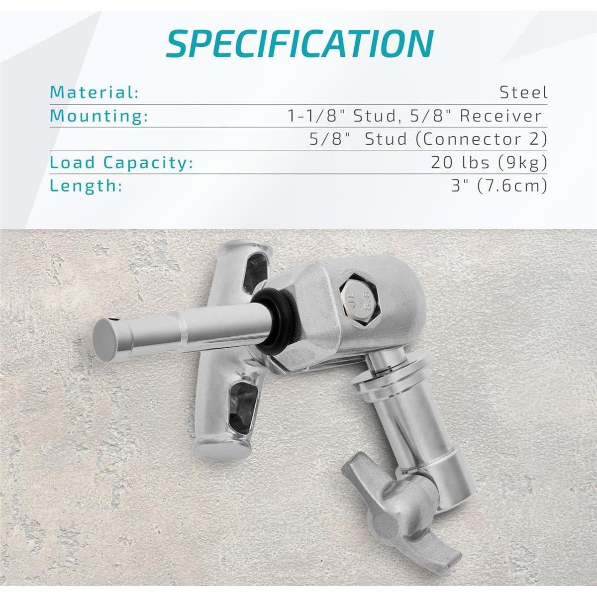 Pin Giratorio Flashpoint - Acero 180° para Iluminación Estudio