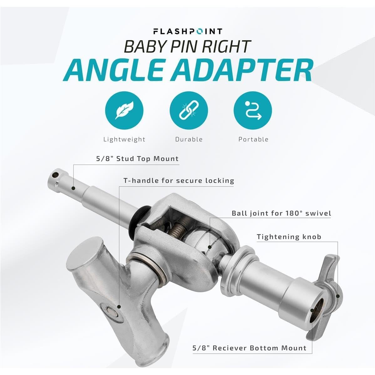 Pin Giratorio Flashpoint - Acero 180° para Iluminación Estudio