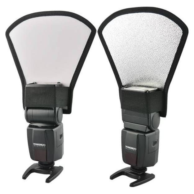 Difusor Reflector de Flash 2-en-1 REFLEX CAMERA Plata/Blanco