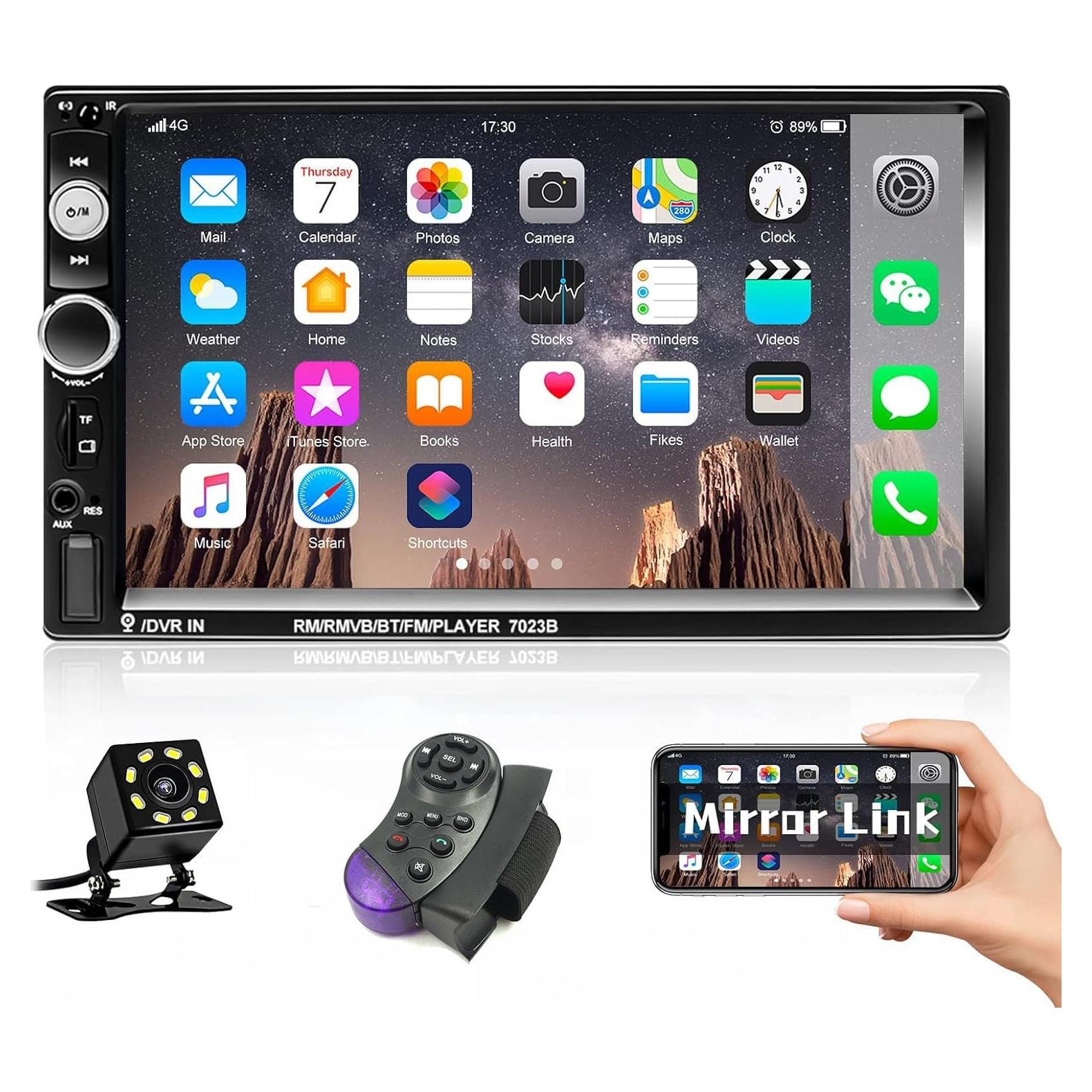 Estéreo de Coche Liehuzhekeji 2 Din 7" Bluetooth con Cámara